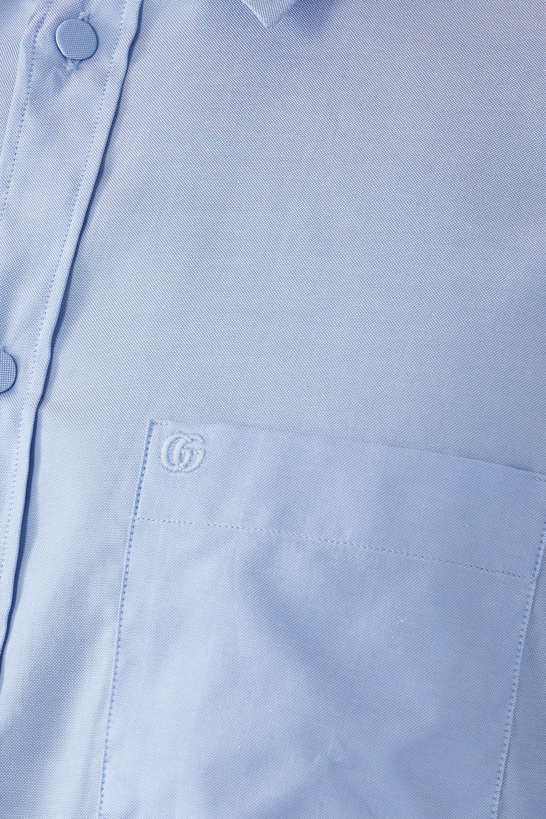 Oxford Cotton Shirt with Double G Embroidery