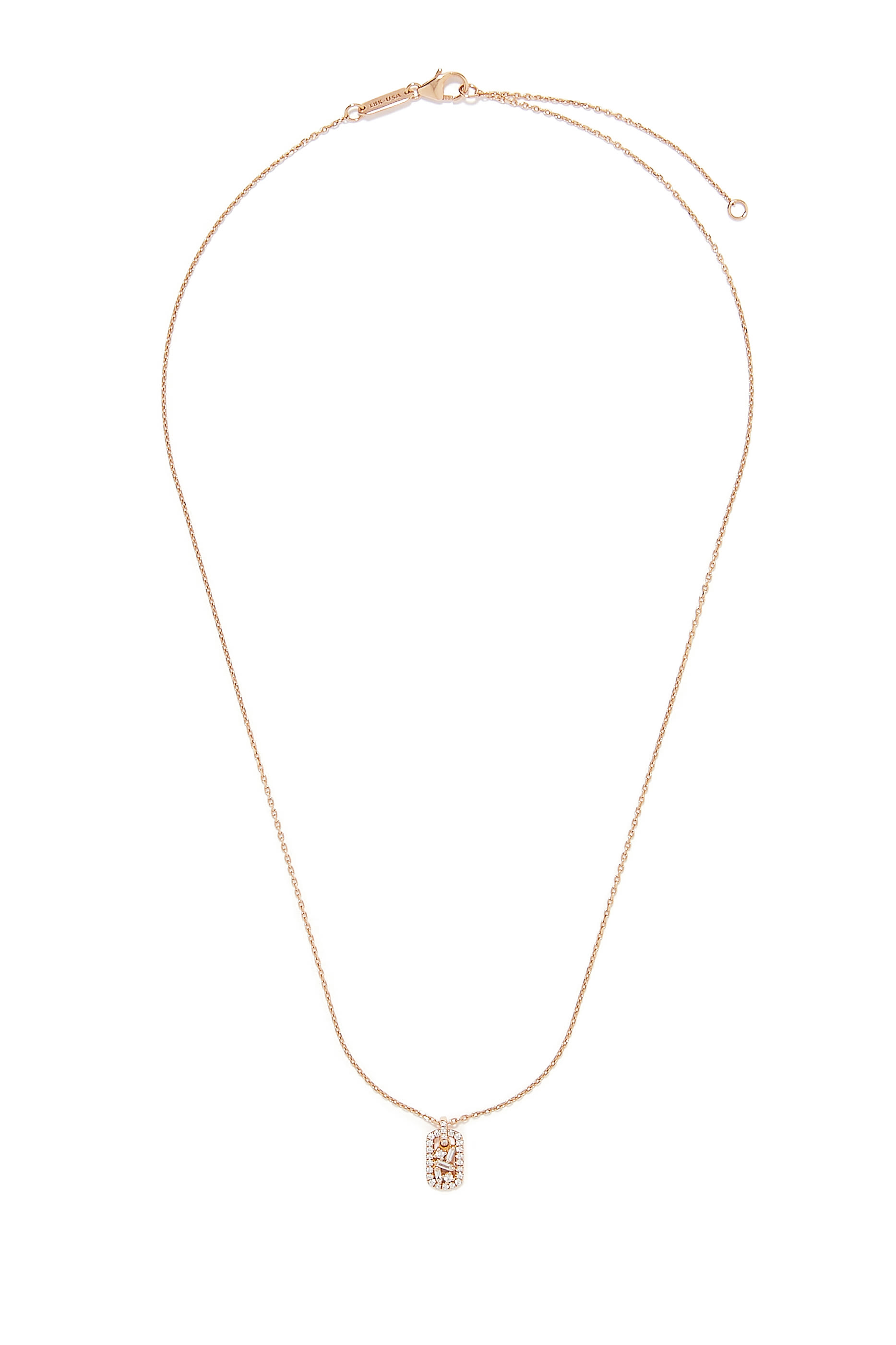 Baby Dog Tag Diamond Necklace