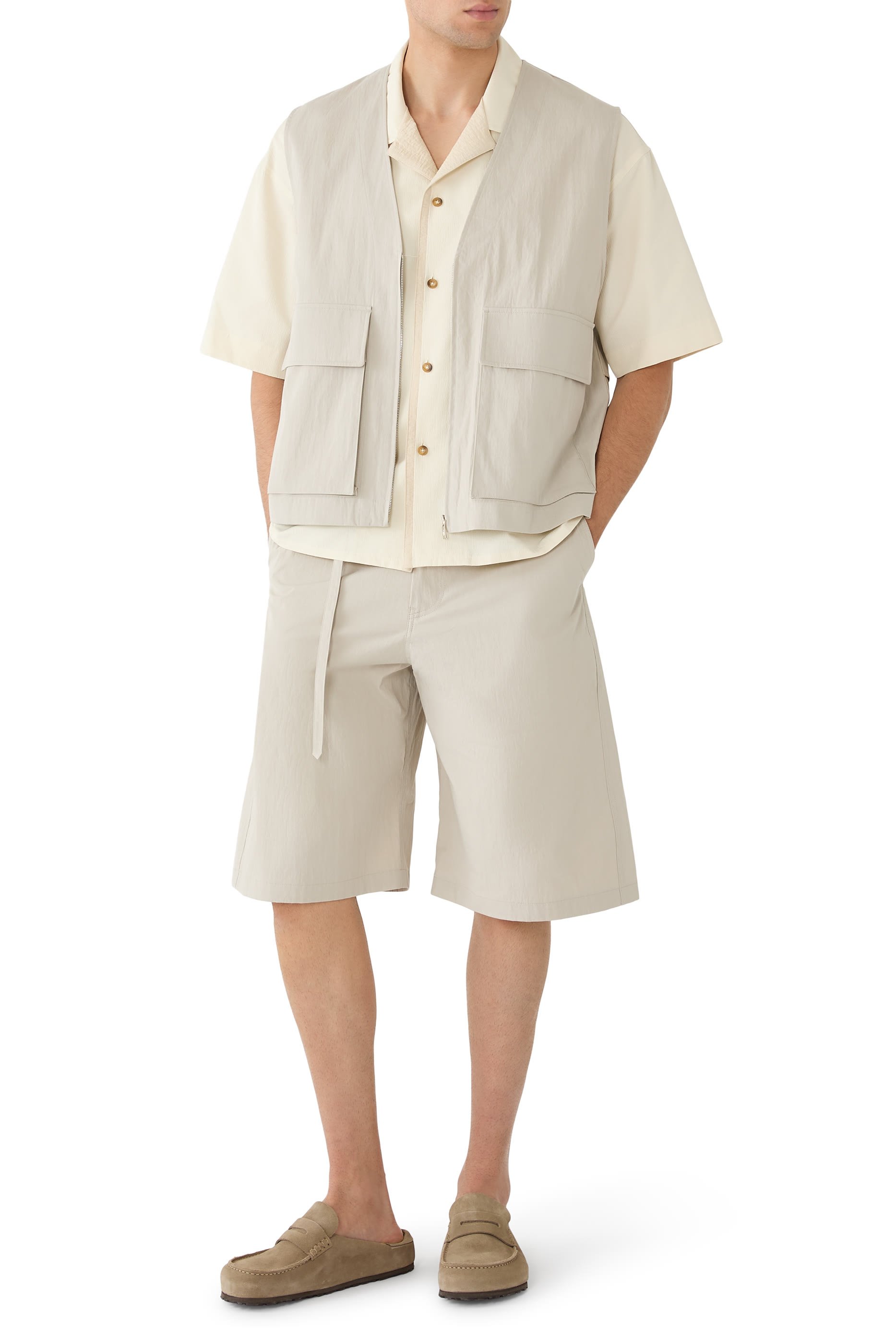 Belted Curved Shorts