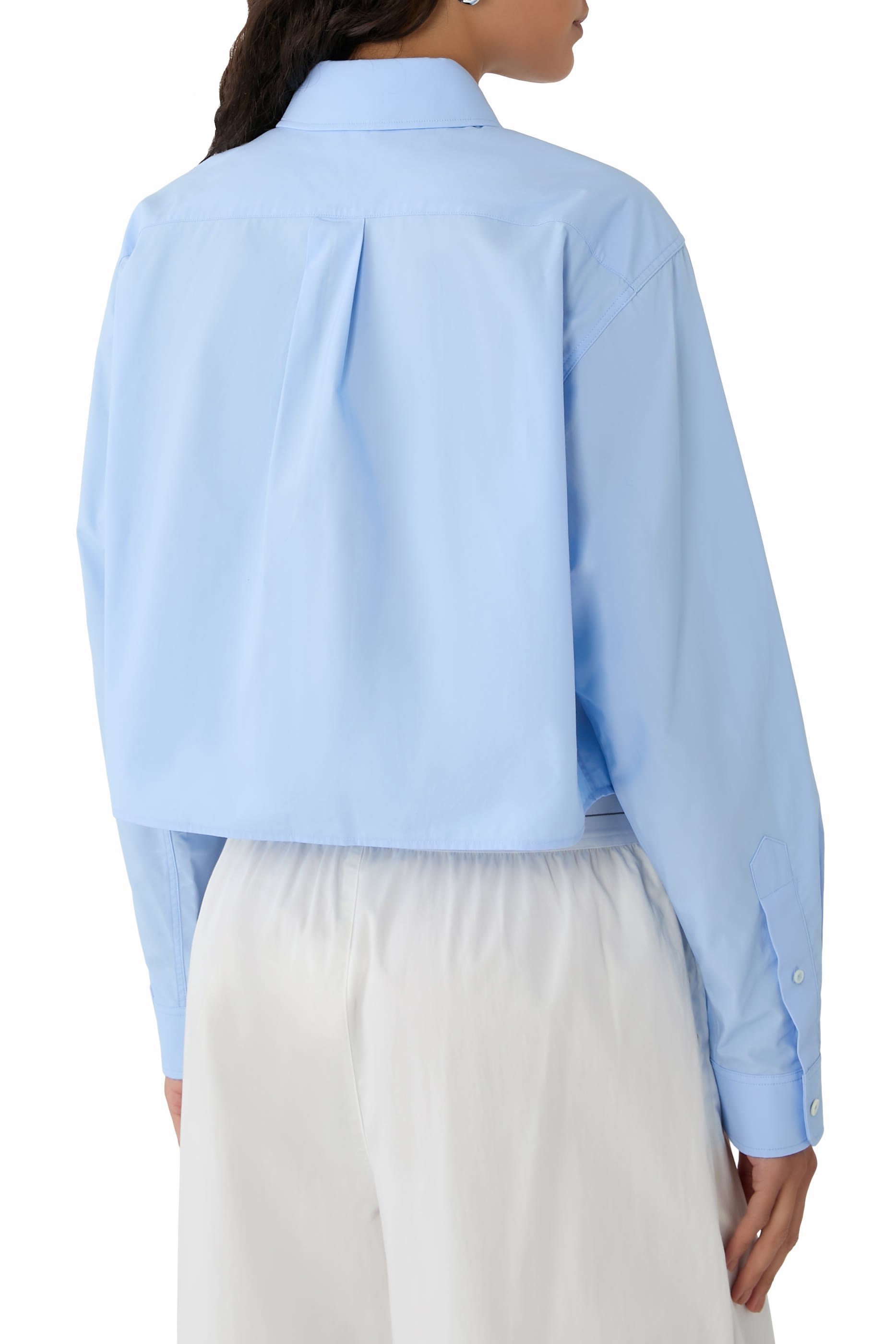 Embroidered Logo Cropped Shirt