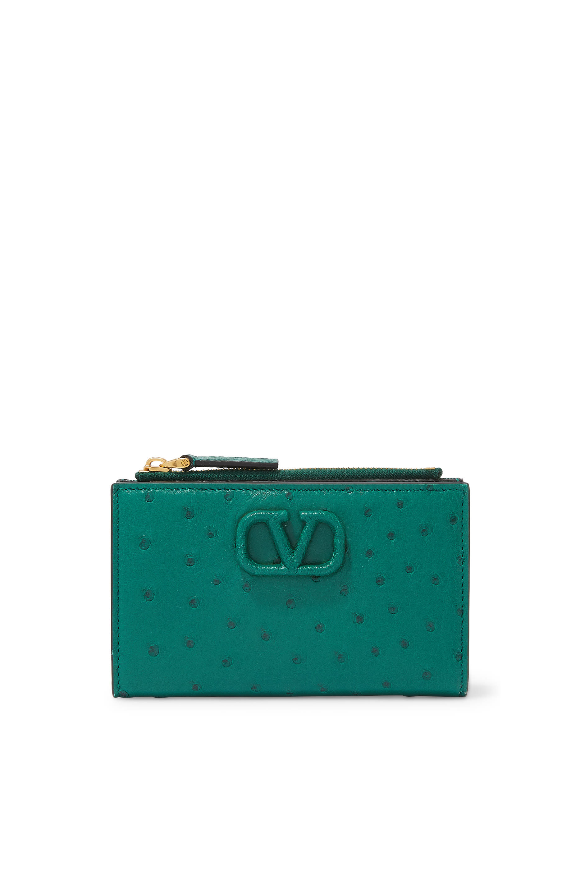 VLogo Pattern Zip Card Holder