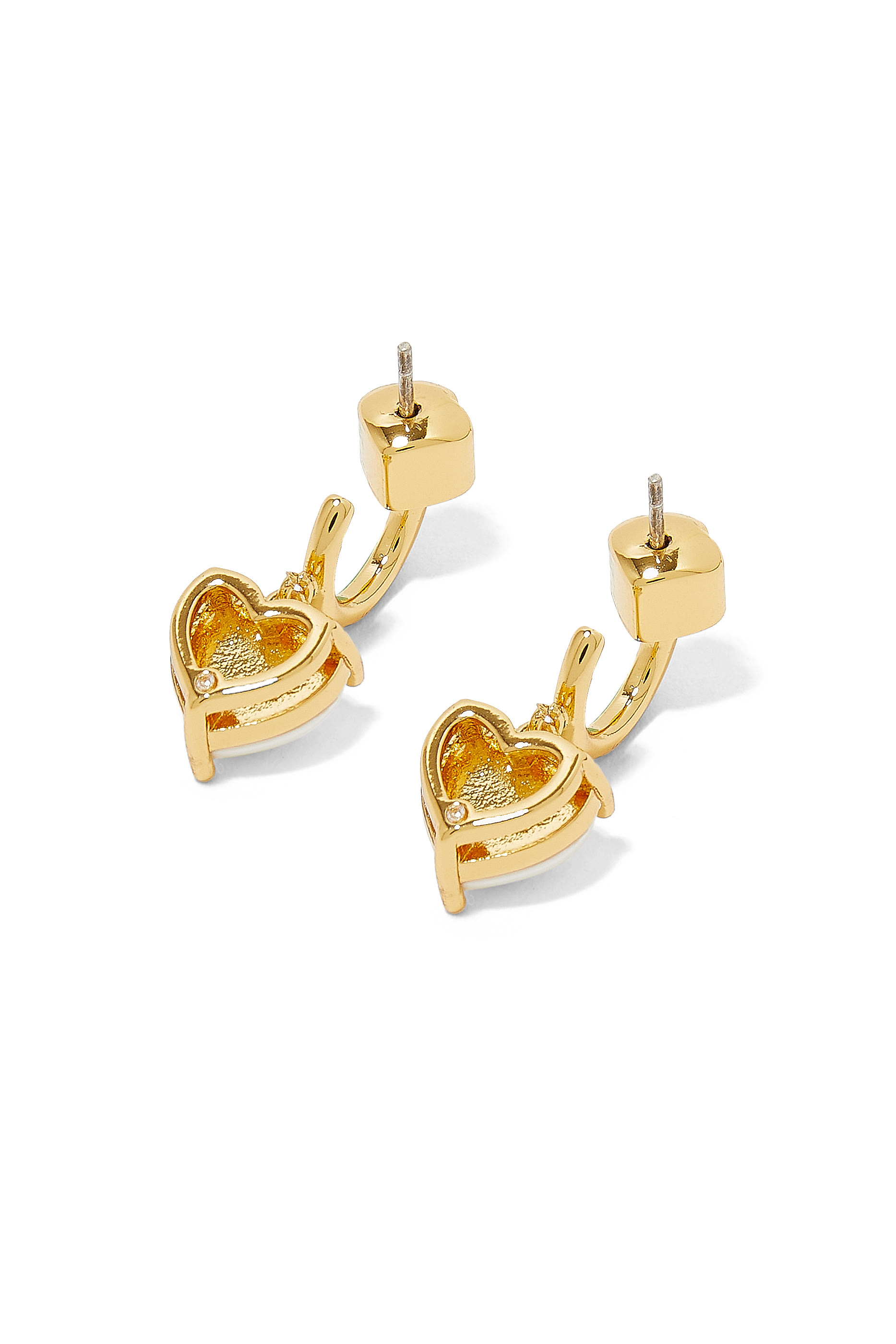 My Love Heart Huggies, Plated Metal & Faux Pearls