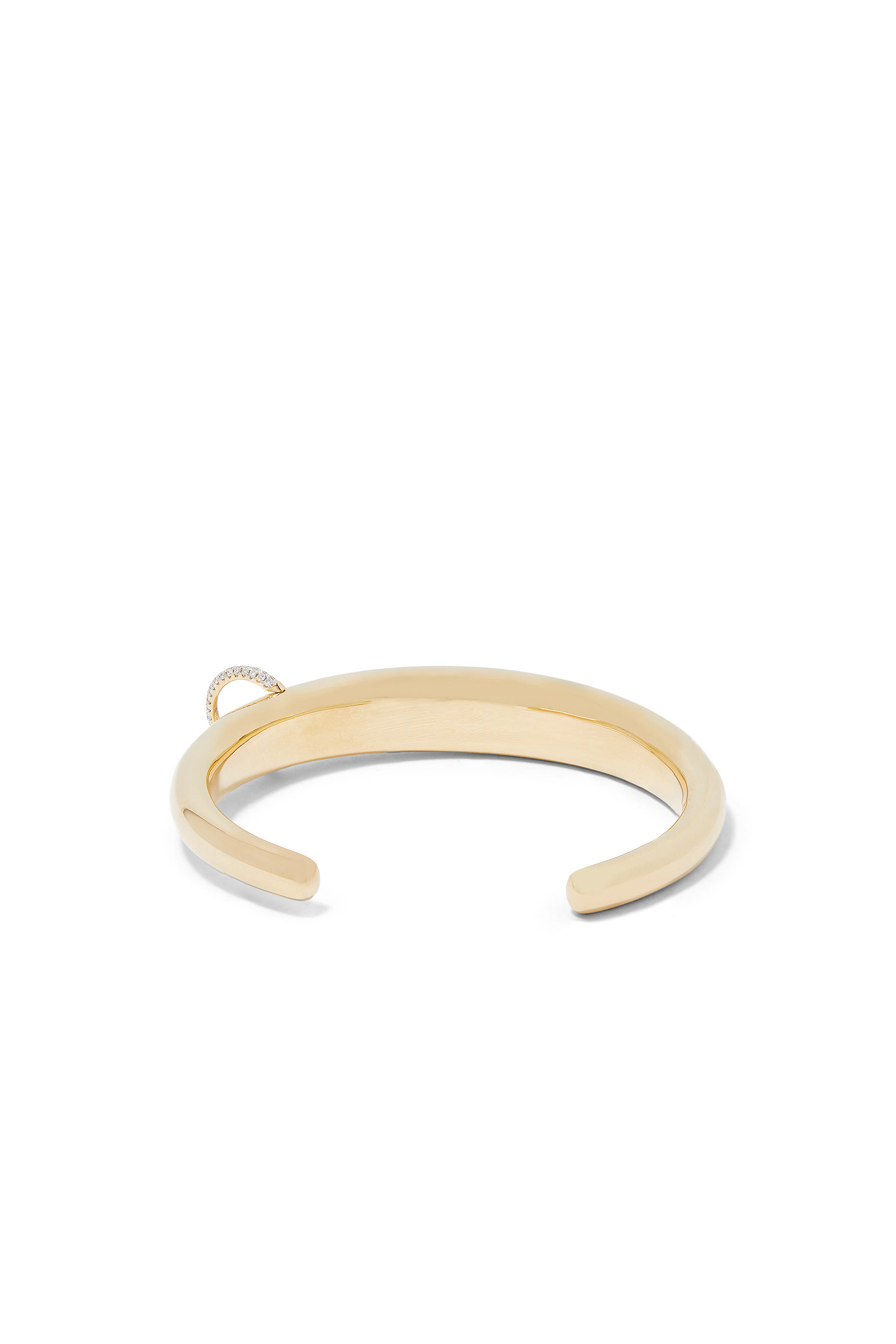 Piercing Medium Bangle, 14k Yellow Gold & Diamonds
