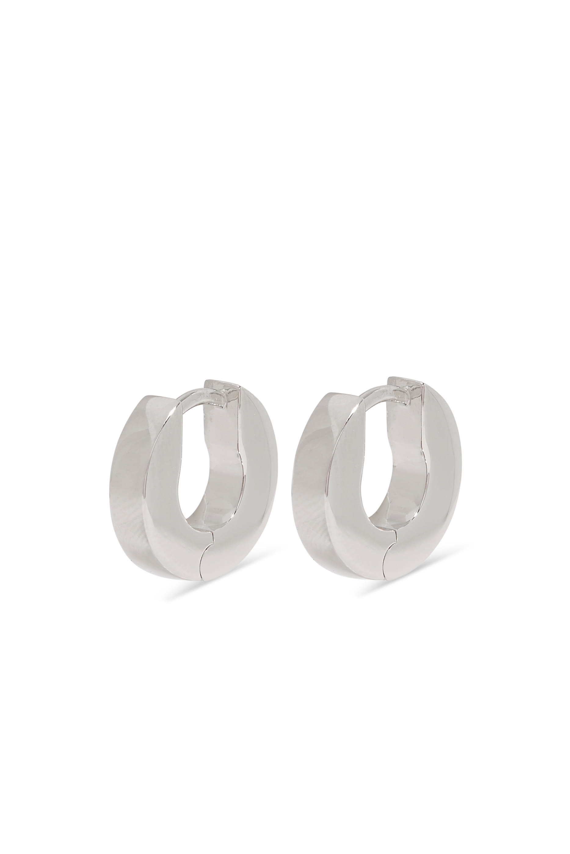 White Baguette Hoop Earrings