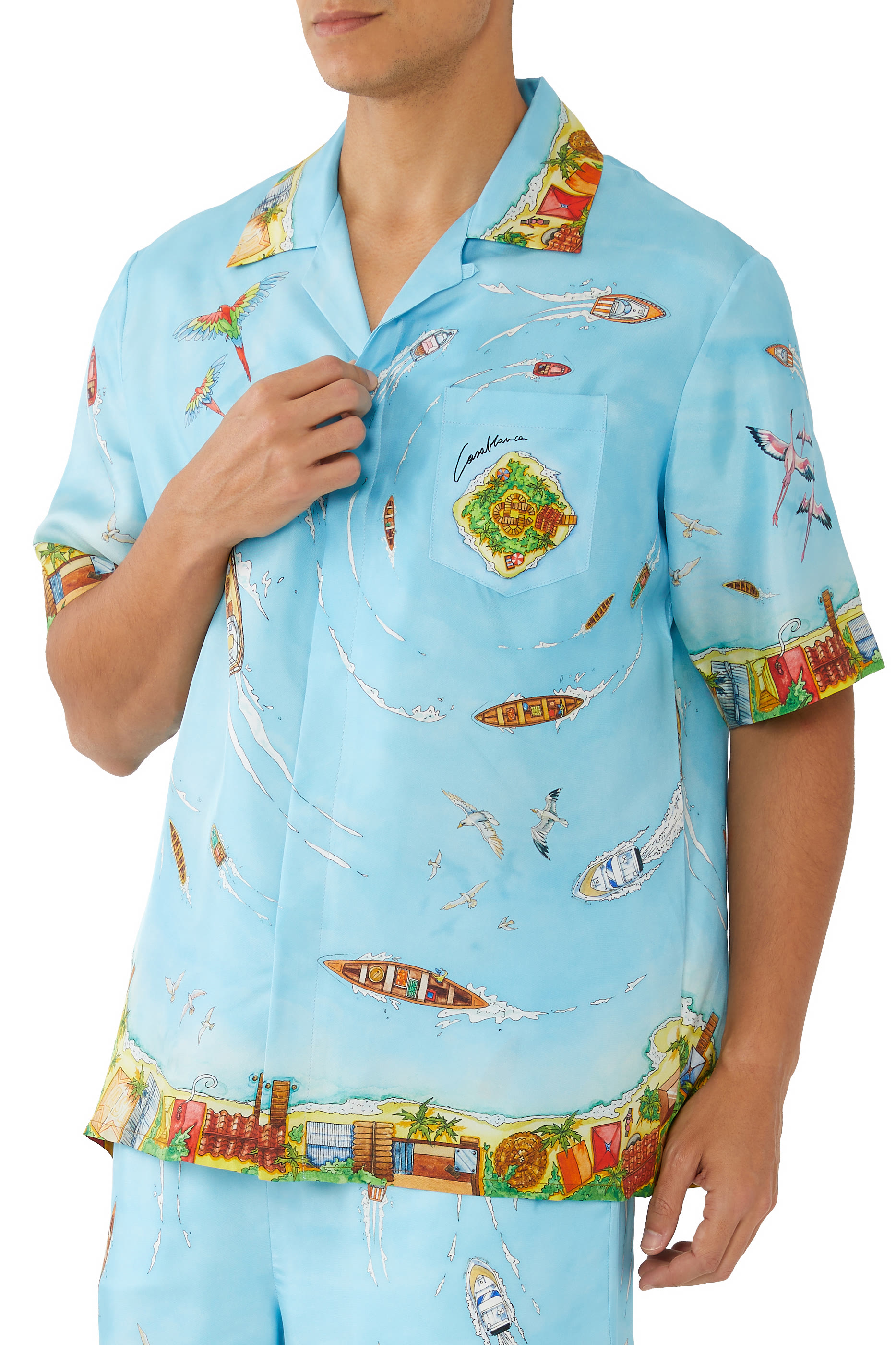 Cuban Collar Short Sleeve Shirt