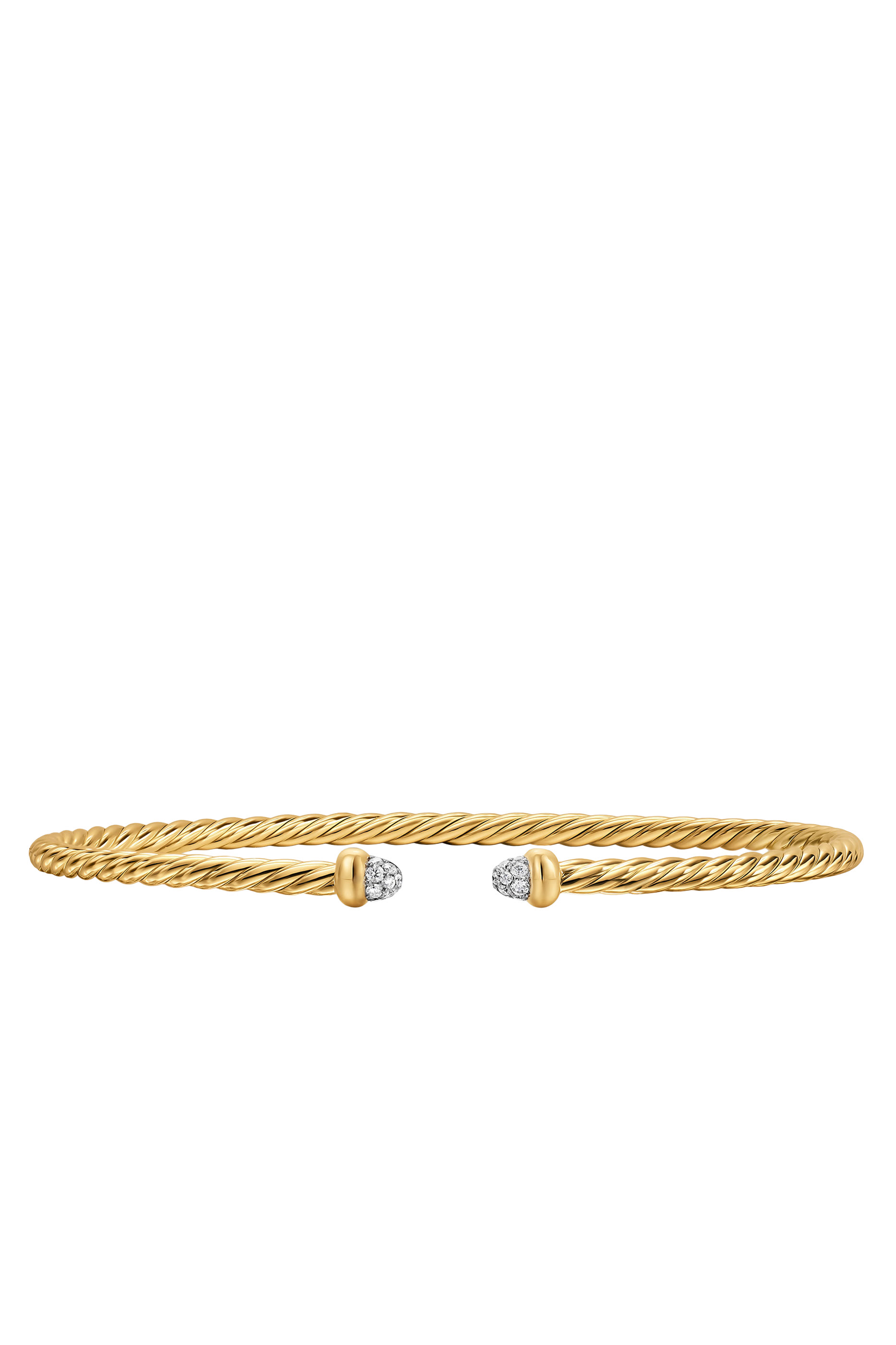 Micro Cablespira&reg; Flex Bracelet, 18K Yellow Gold & Diamonds