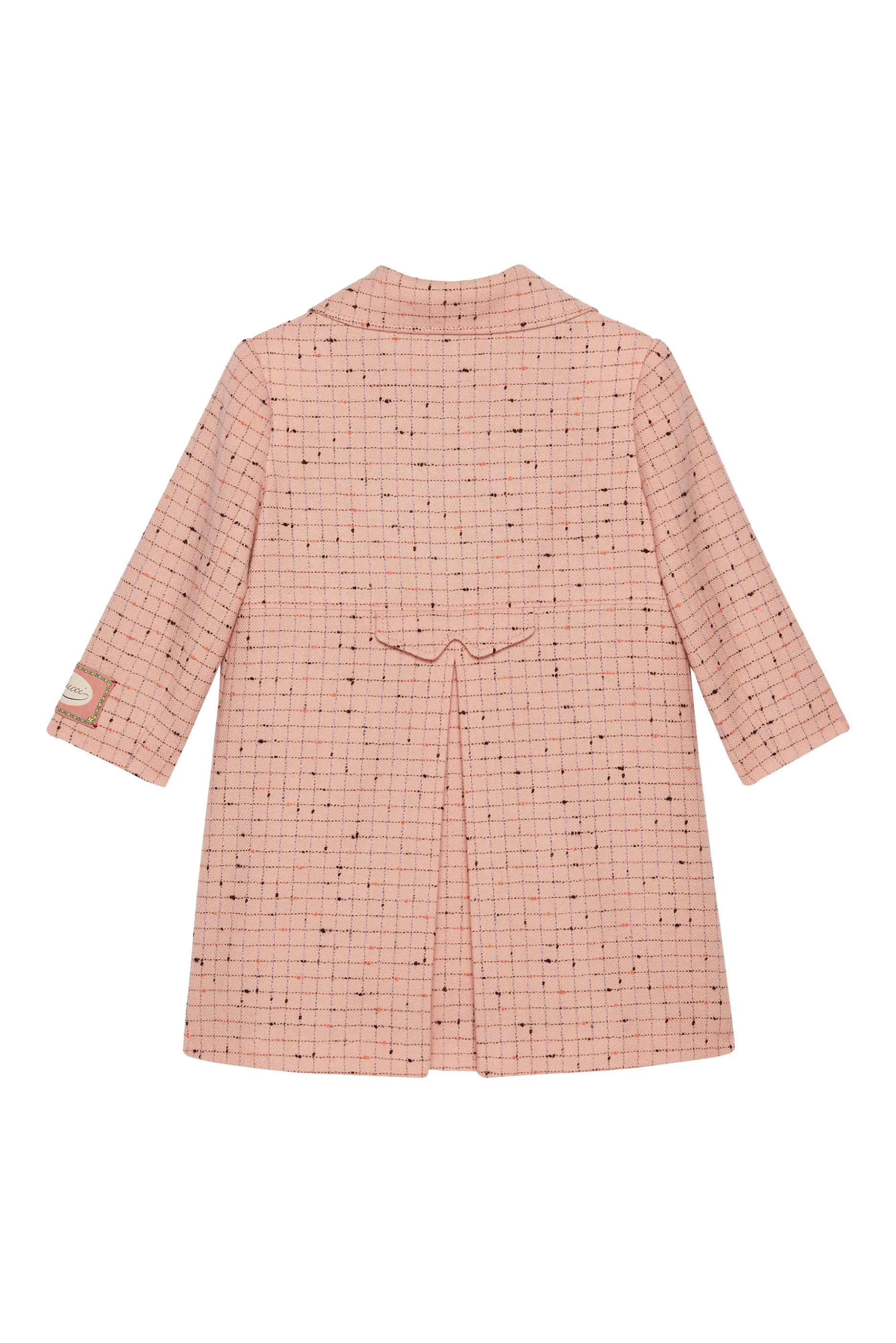 Kids Check Damier Wool Coat