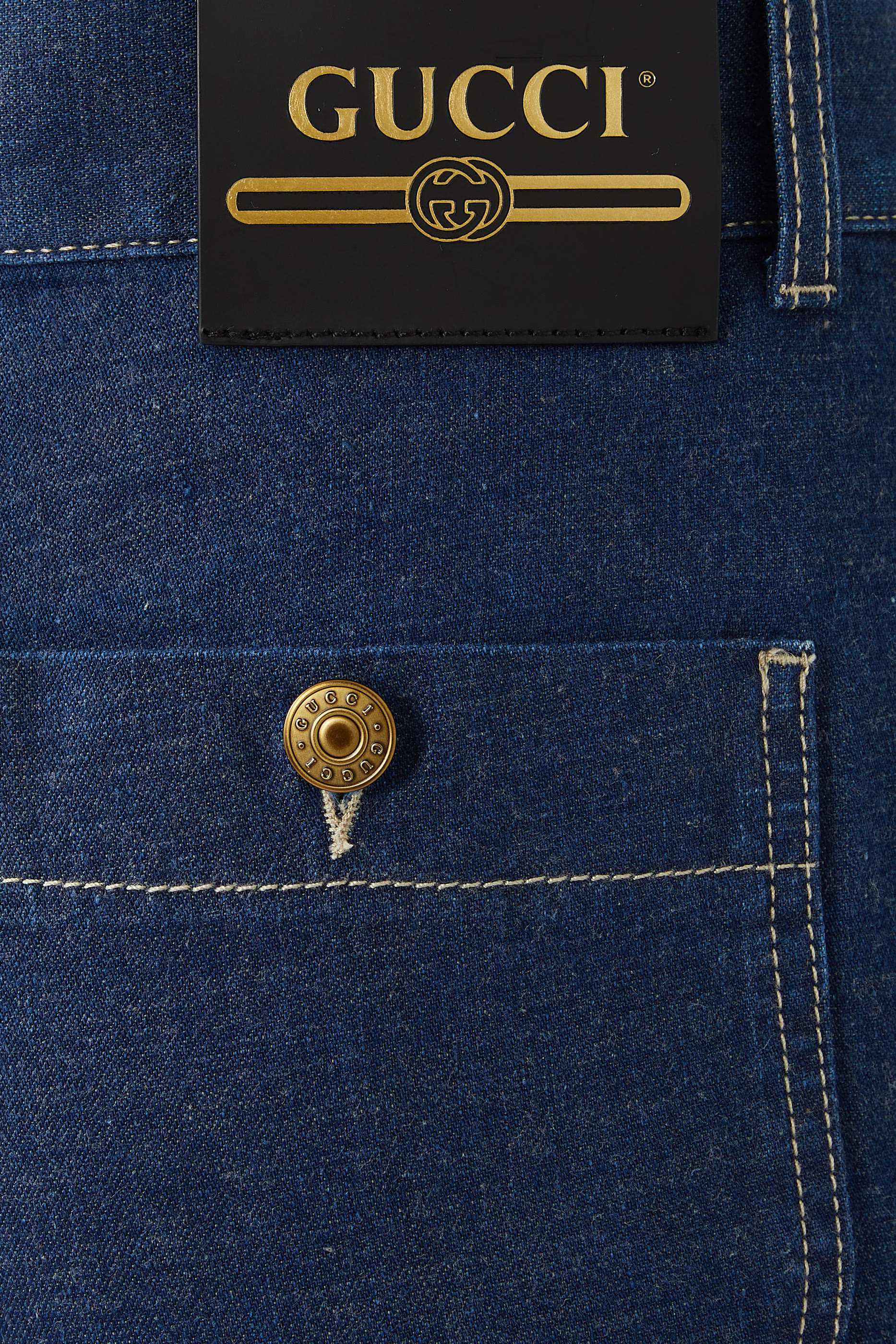 Denim GG Monogram Cuff Pants