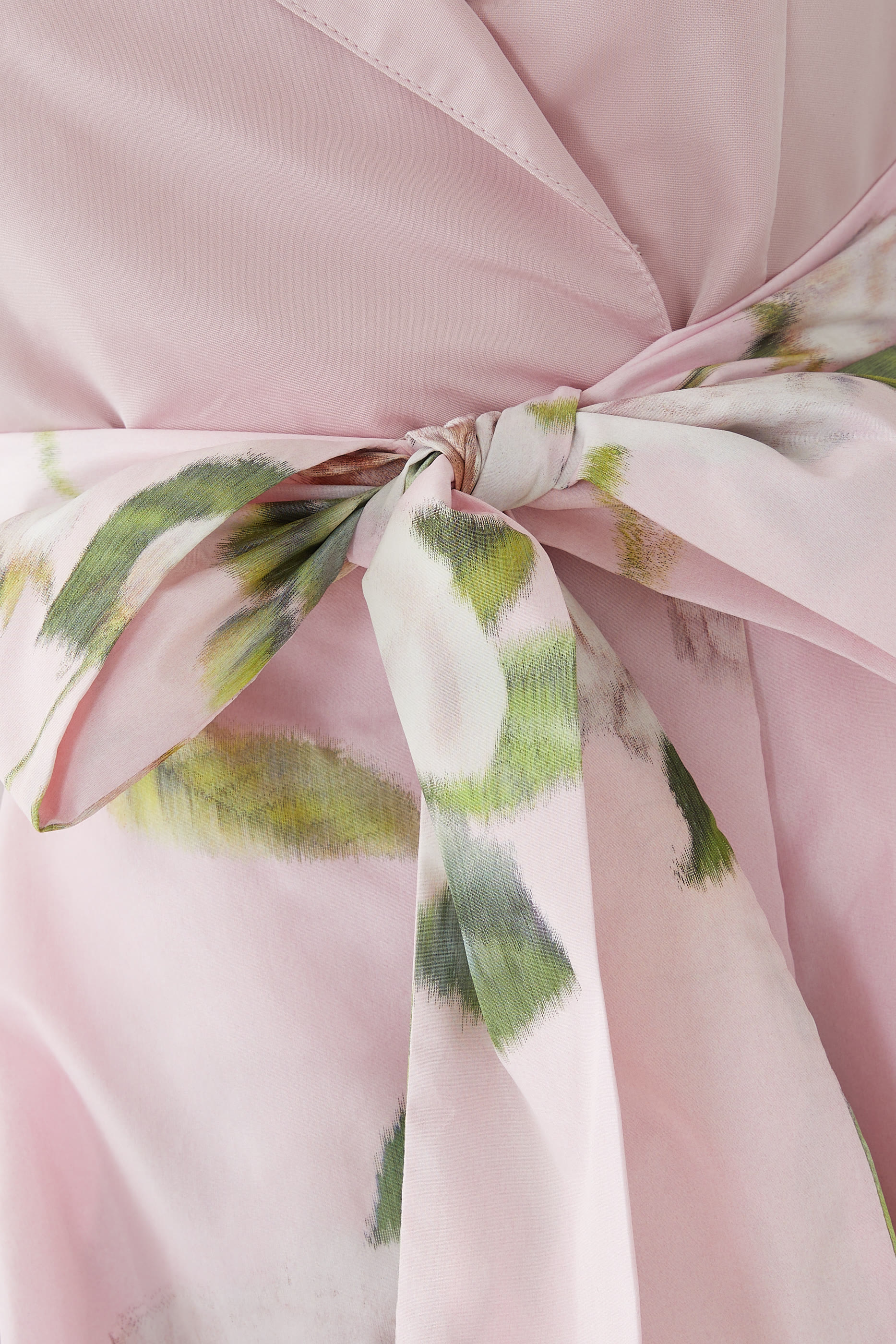 Taffeta Floral Print Shirt Dress