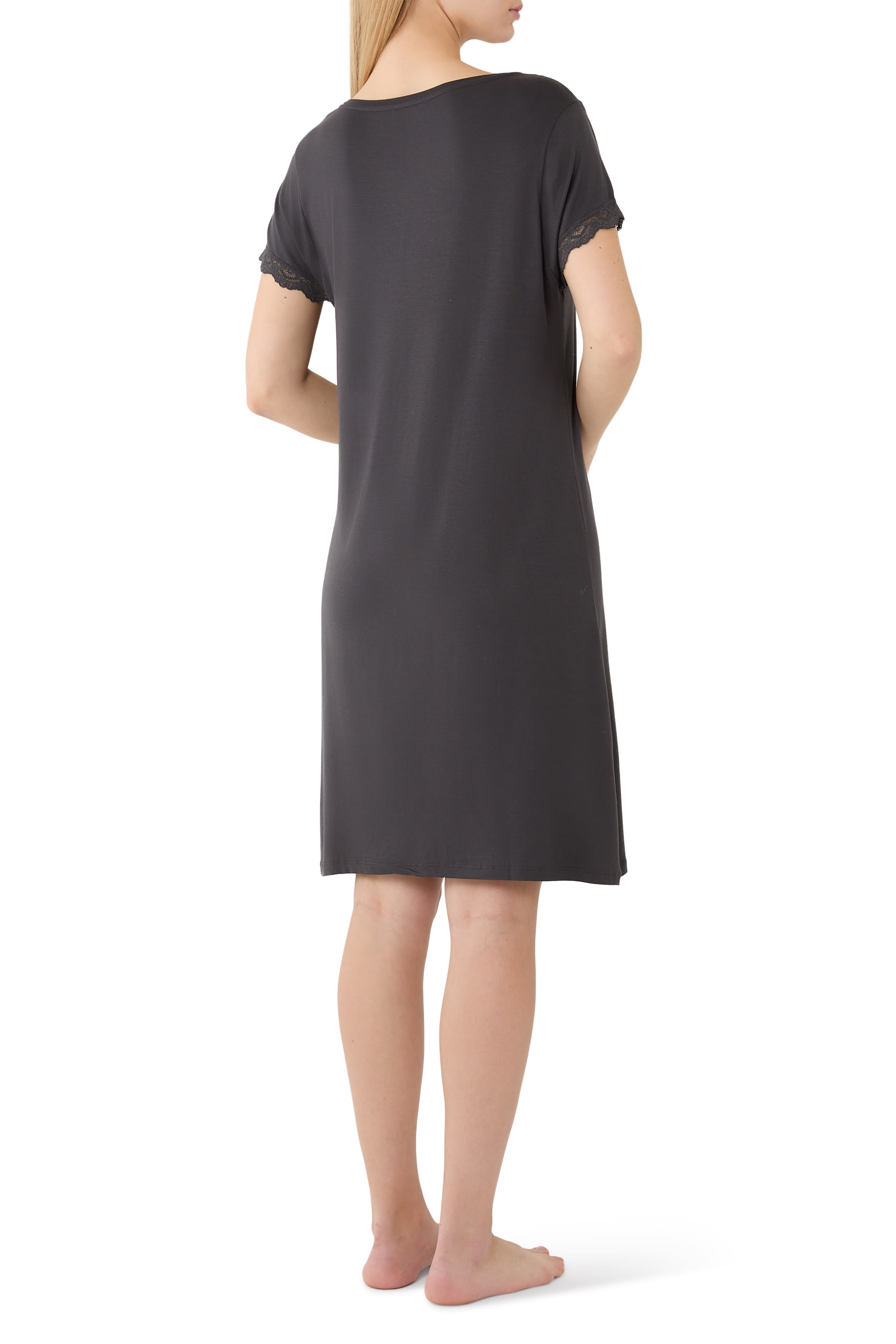 Jersey Scoop Neck Lace Trim Nightie