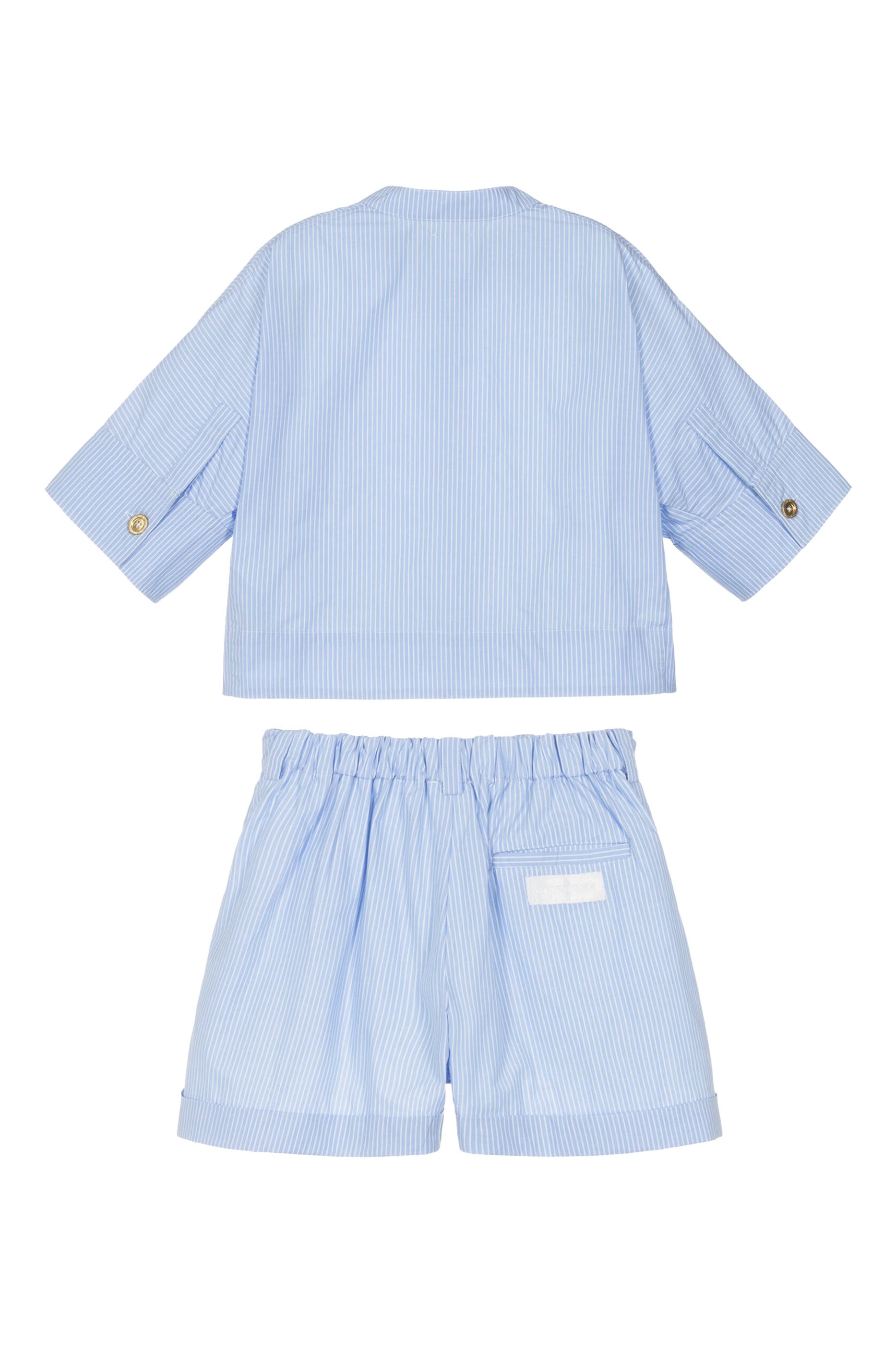 Kids Striped Cotton Shirt & Shorts Set