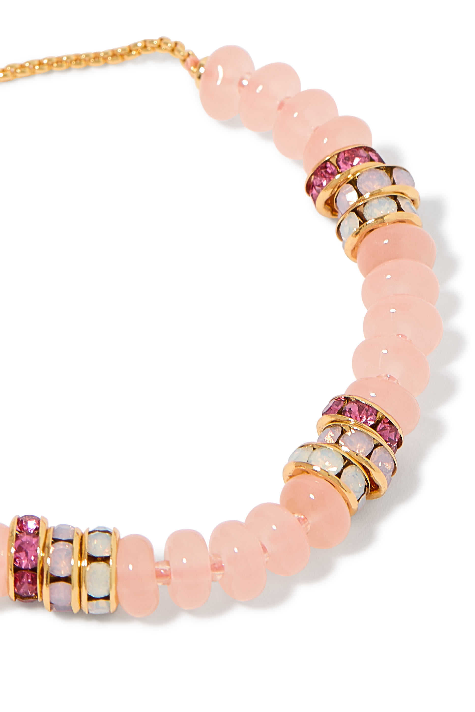 Beaded Bracelet, Plated Metal & Cubic Zirconia, Czech Stone, Seed Bead, Glass Stone, Thread