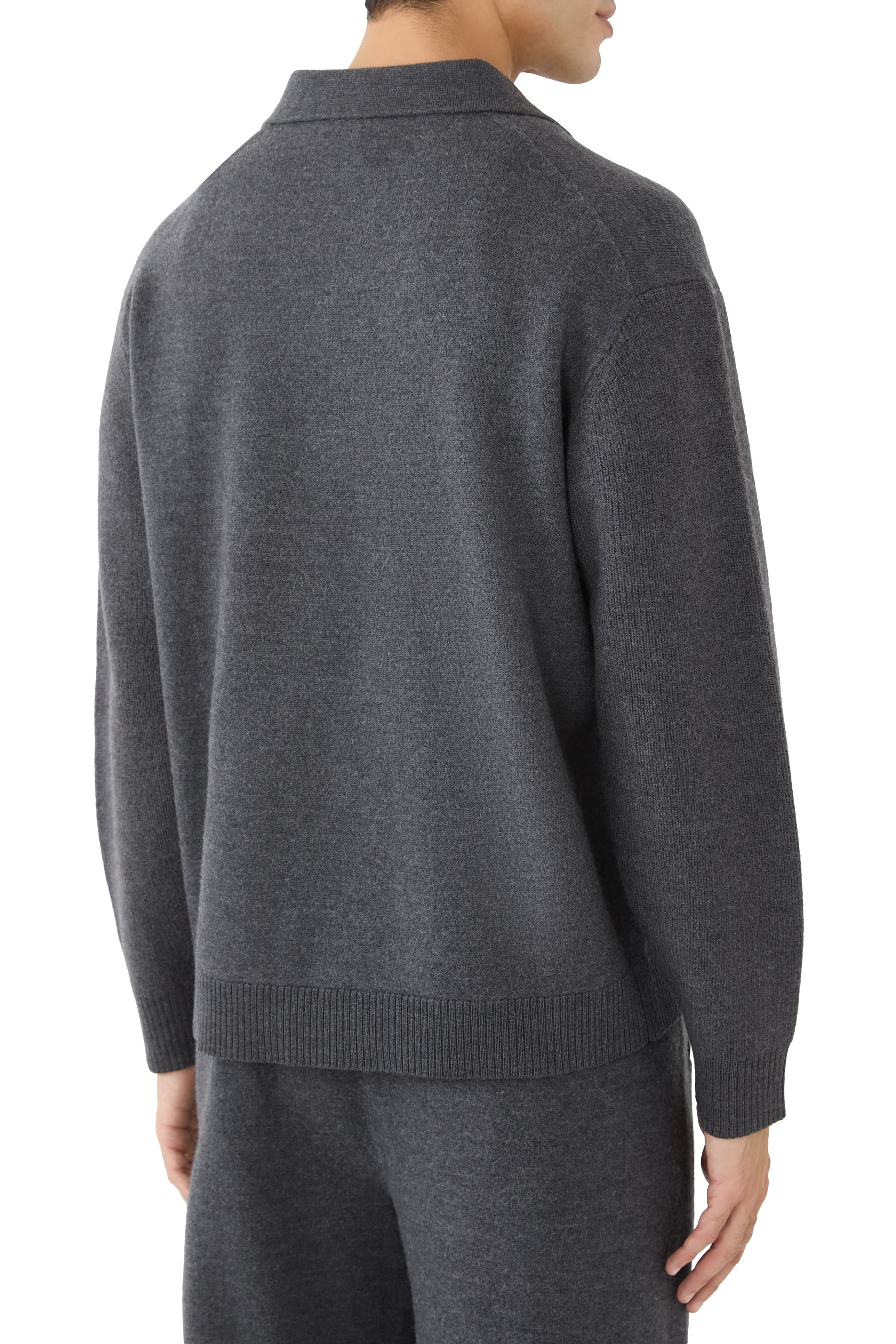 Boiled Wool Polo Sweater