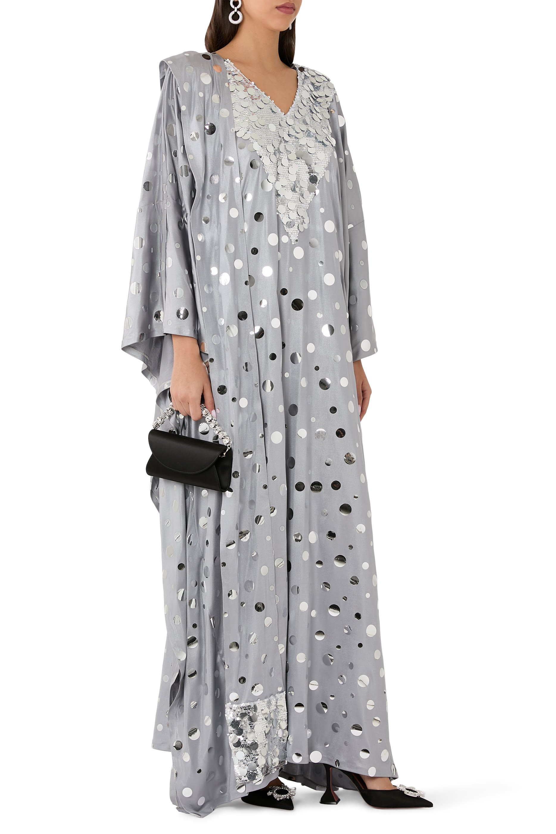  Polka Dot Embellished Kaftan