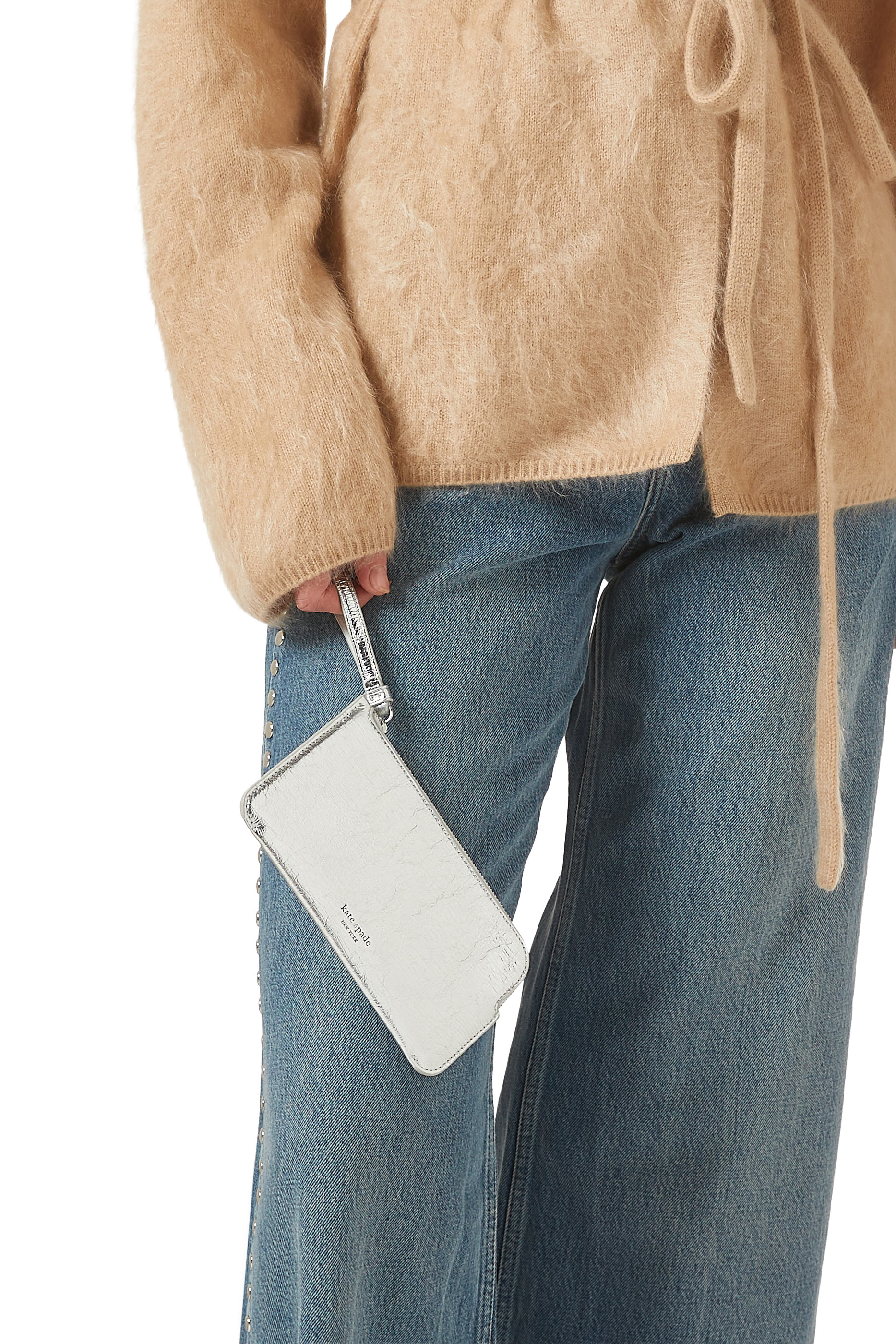 Zippy Crinkle Metallic Wristlet