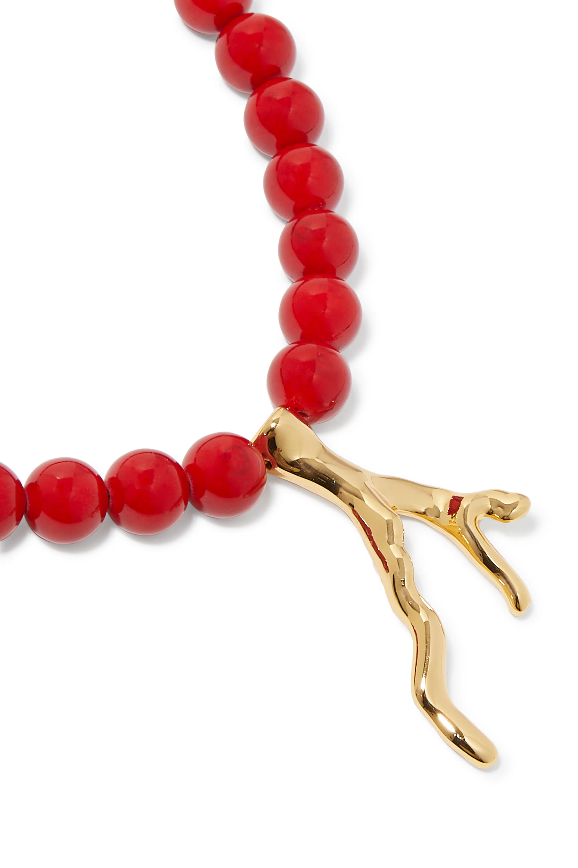 Pearls with Coral Charm Necklace