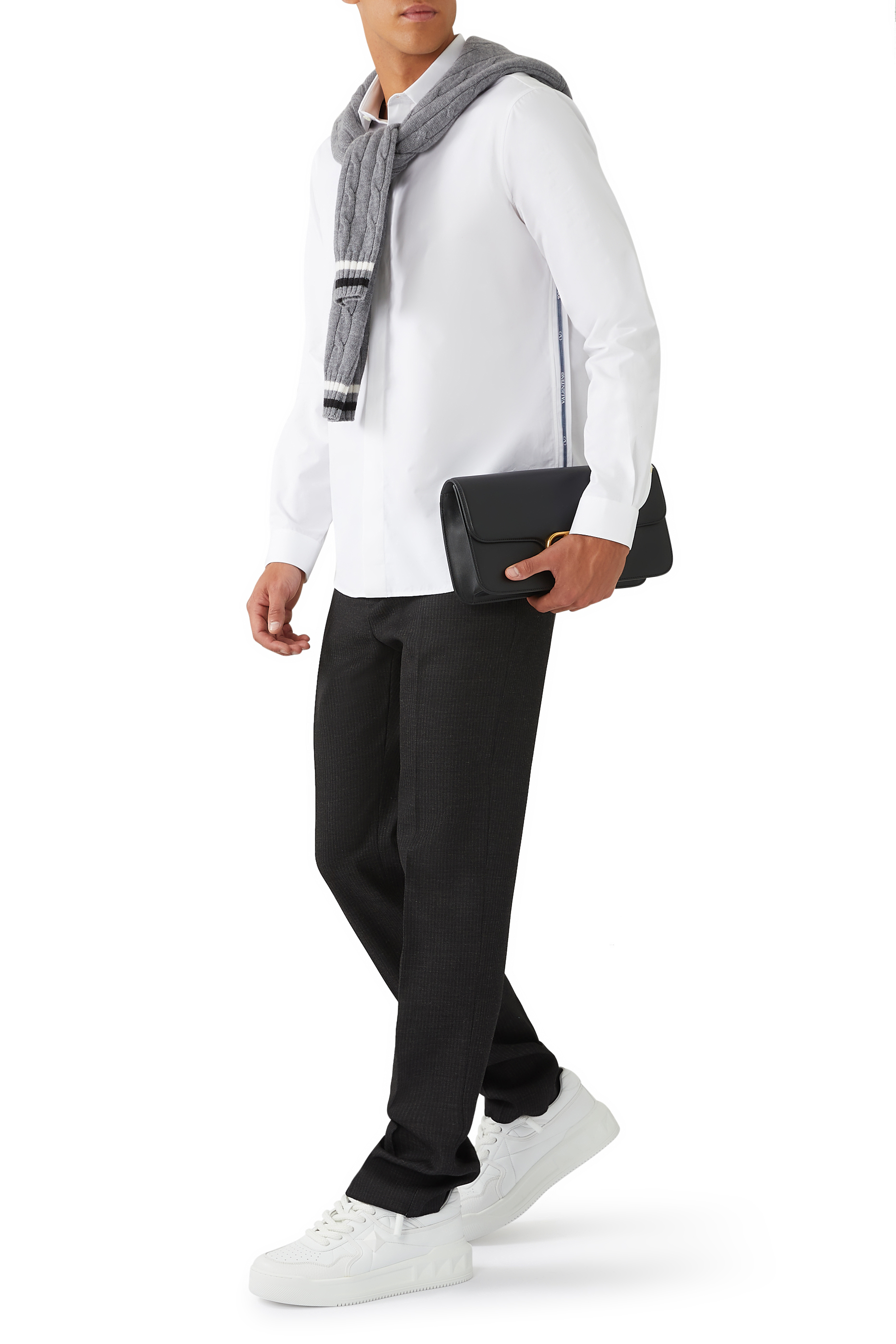  Concealed-Fastening Cotton Shirt