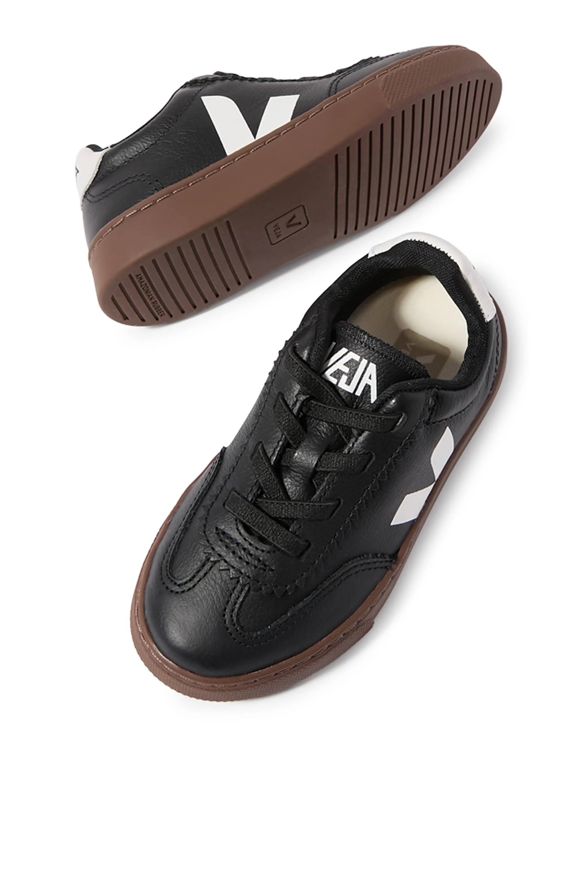 Kids Volley Elastic Laces Leather Sneakers