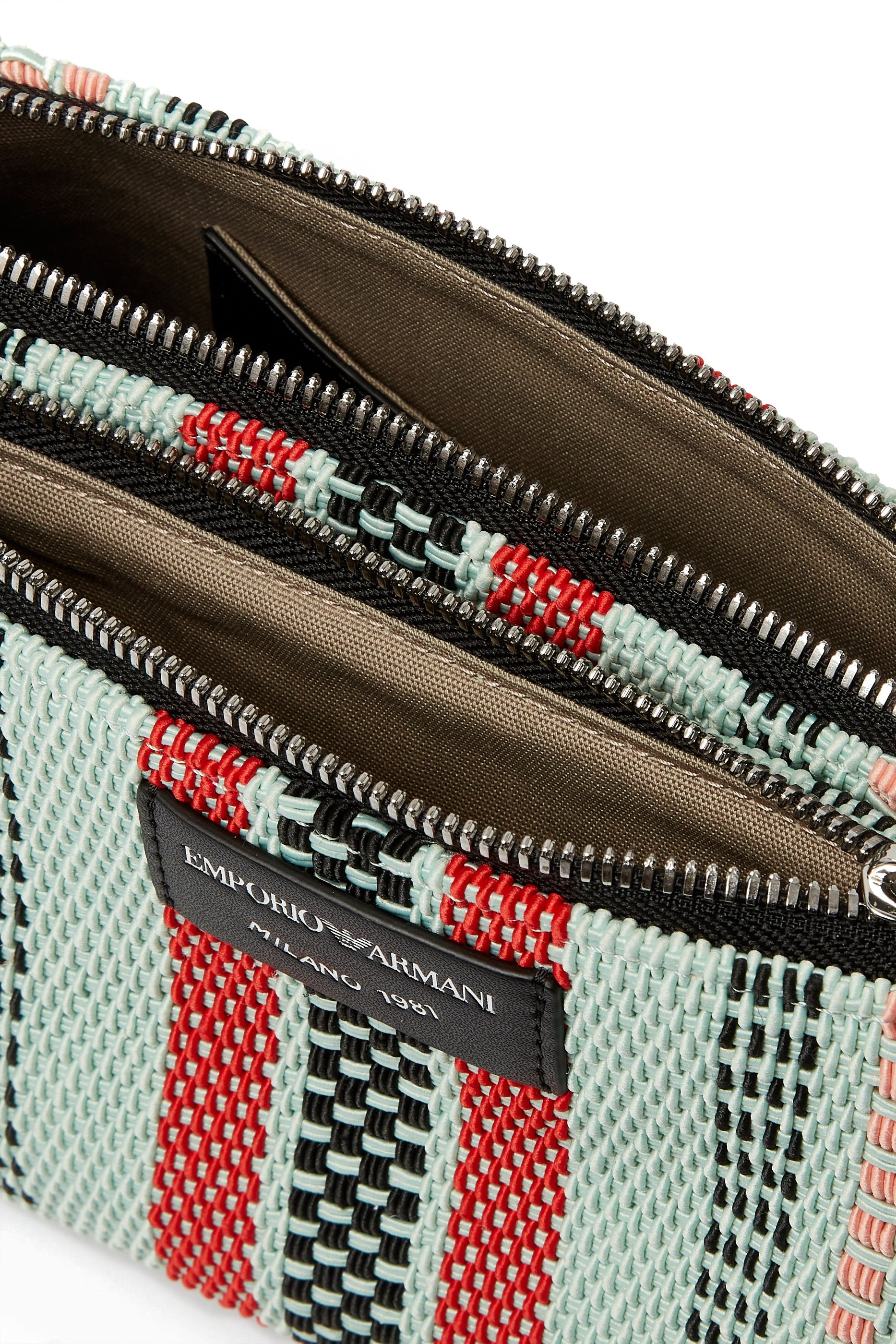 Basketweave Double Mini Shoulder Bag