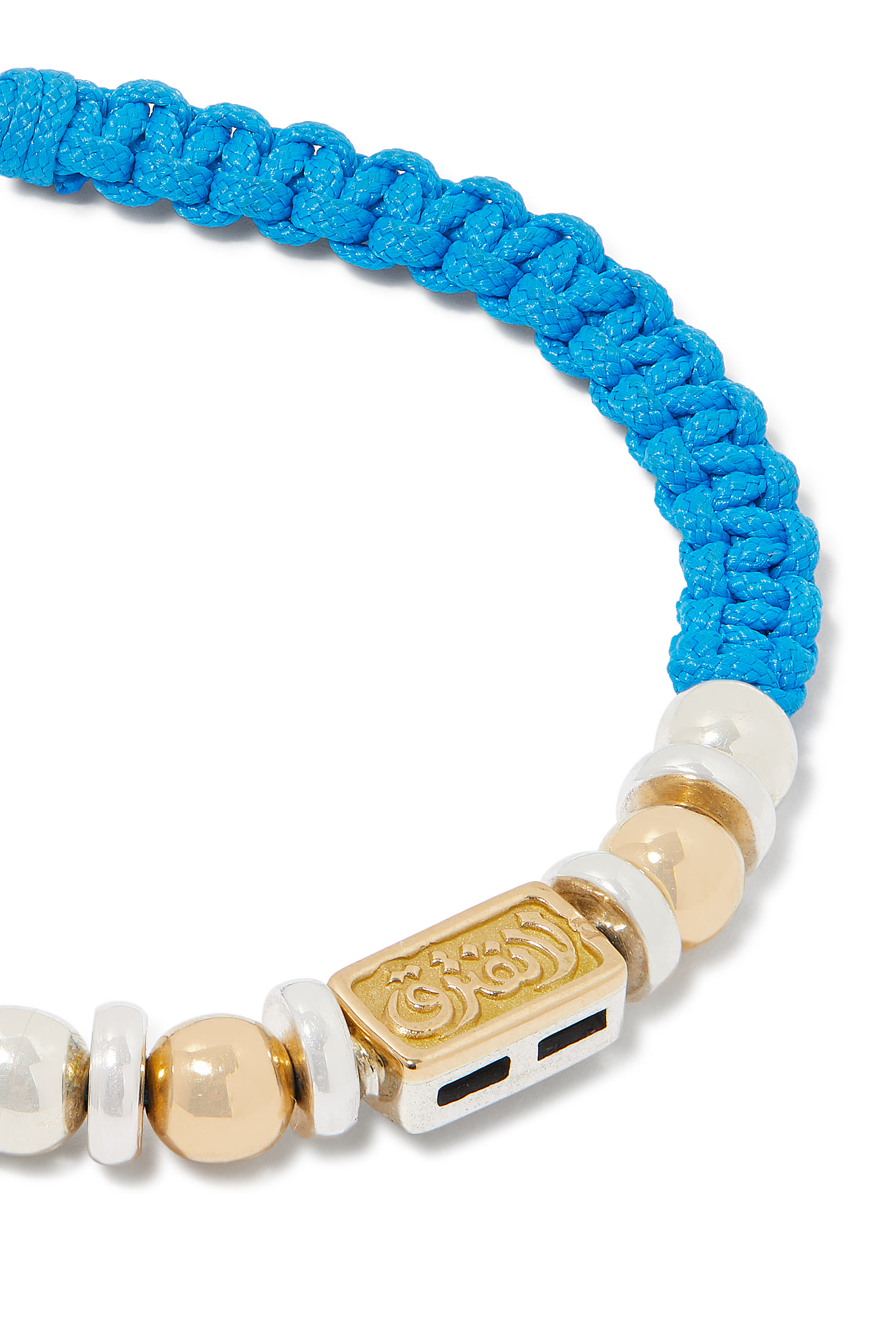  Never Apart Braided Bracelet,  18K Yellow Gold with Sterling Silver & Fabric