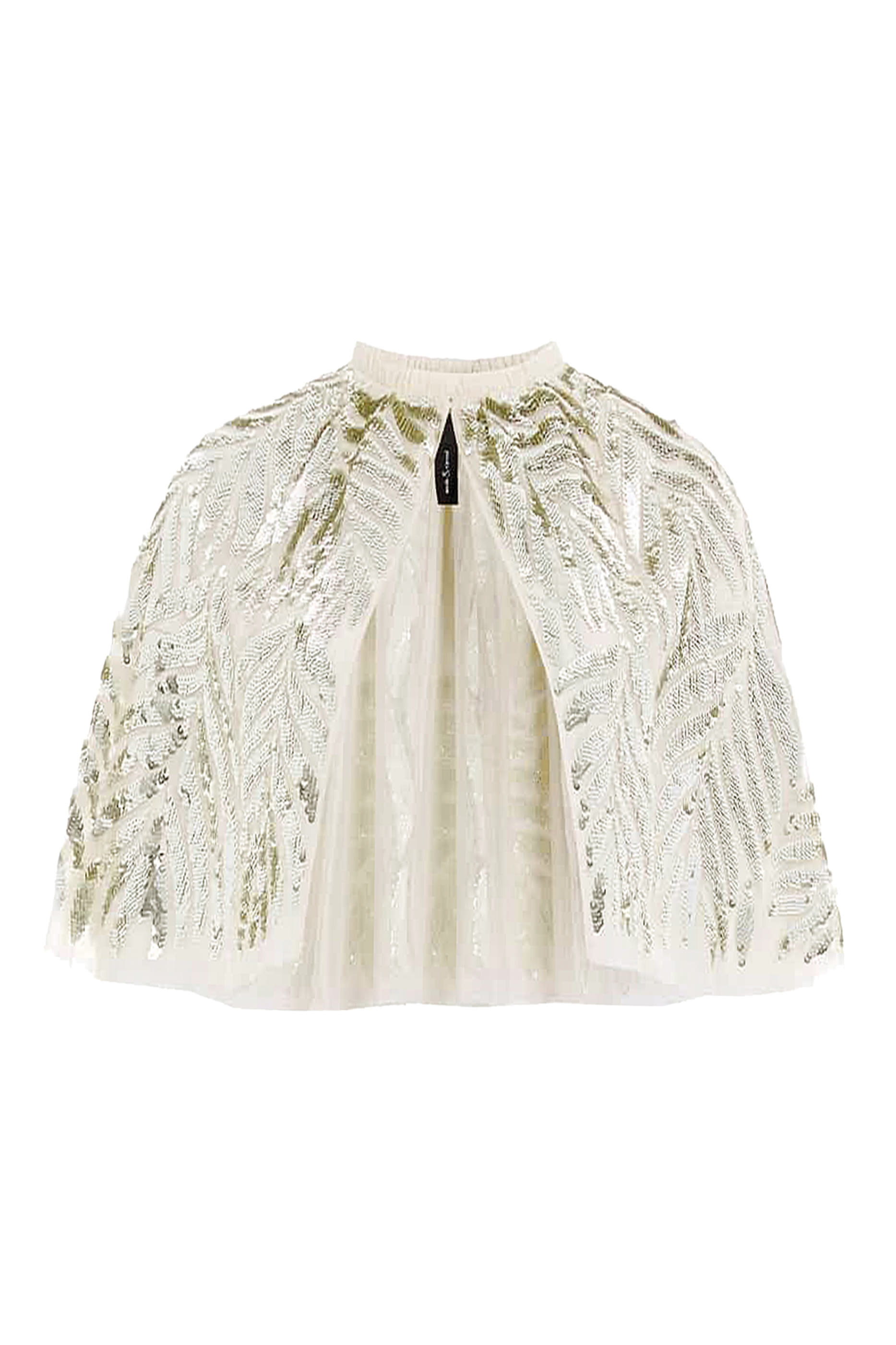 Feather Sequin Short Open Cape
