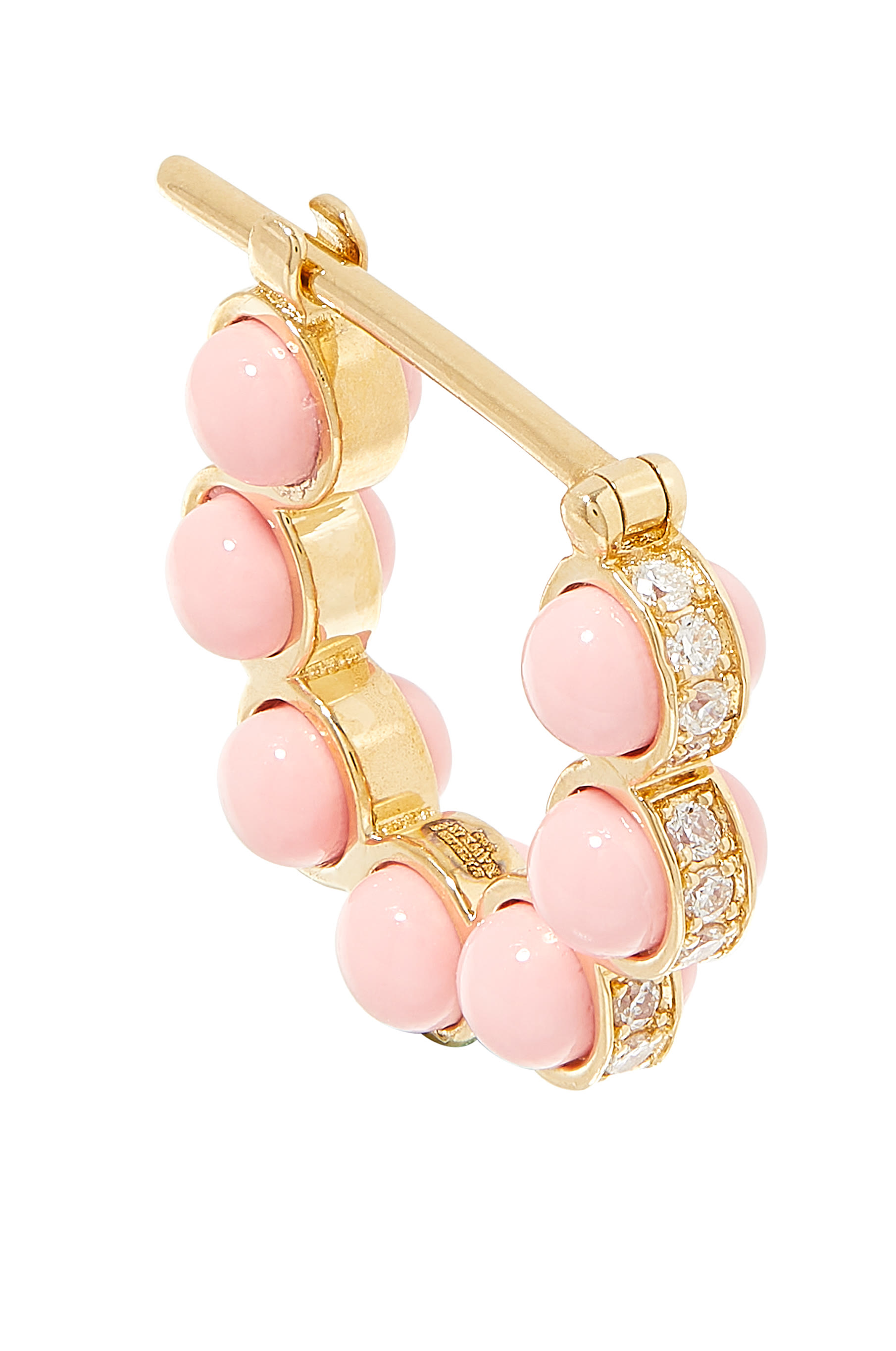 Atoms Hoop Earrings, 18k Yellow Gold & Diamonds, Enamel