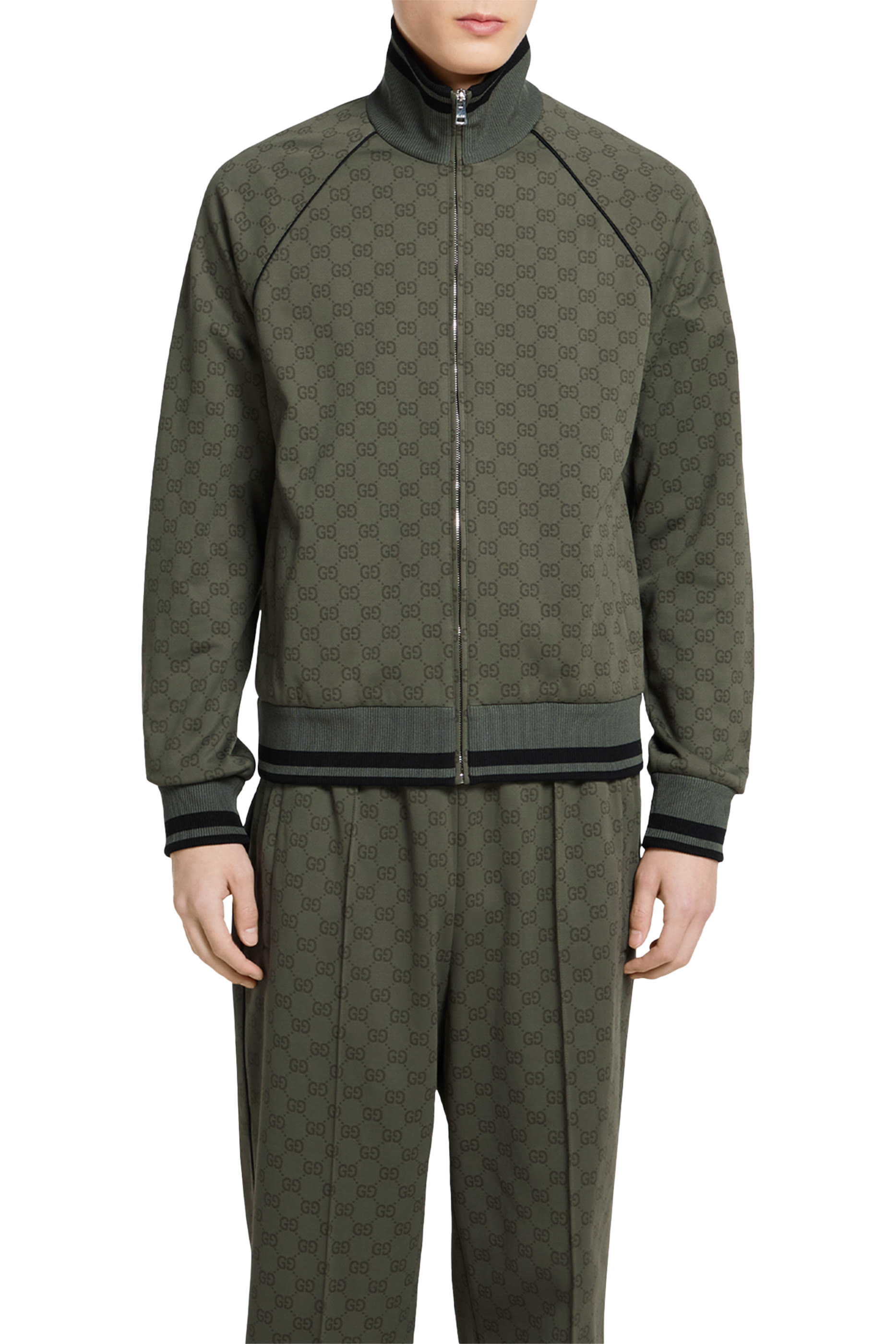 GG Jersey Jacquard Zip Jacket
