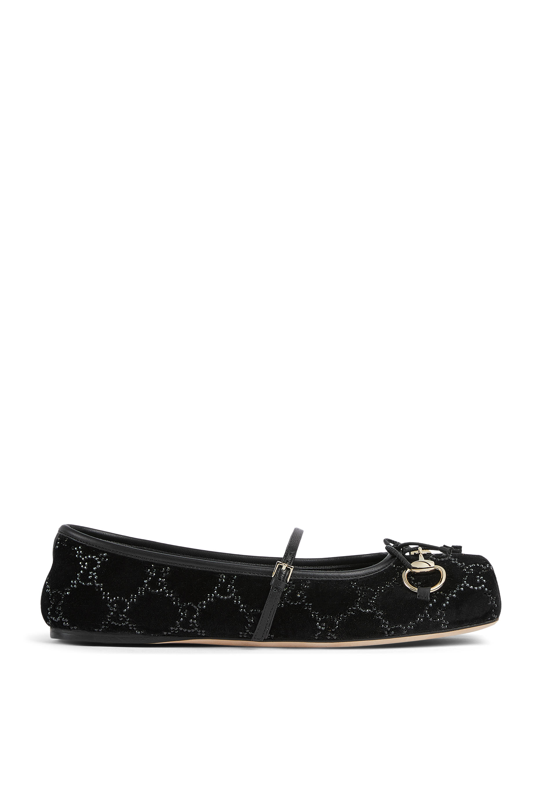 GG Crystal Horsebit Ballet Flats