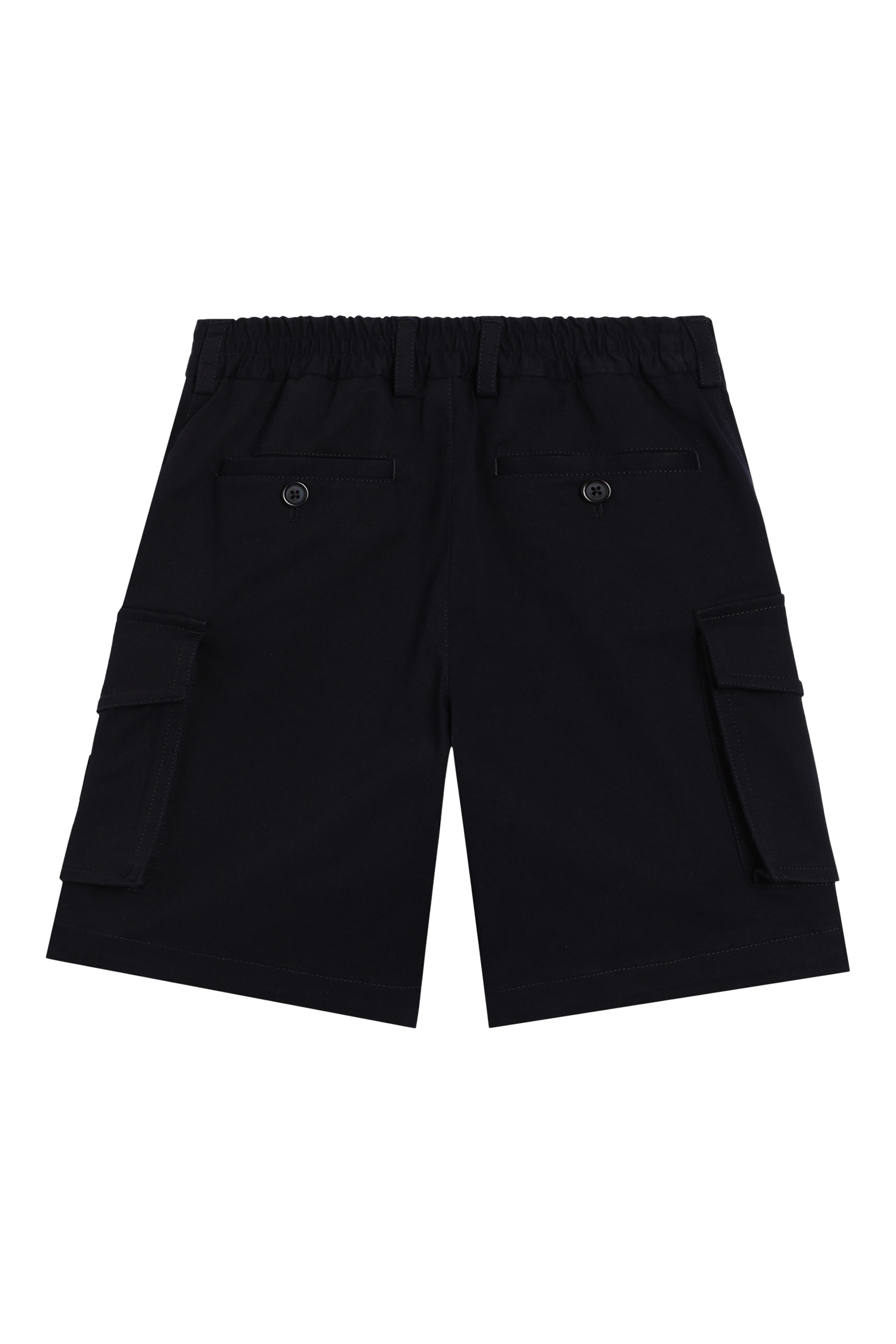 Kids Gabardine Shorts with Logo Tag
