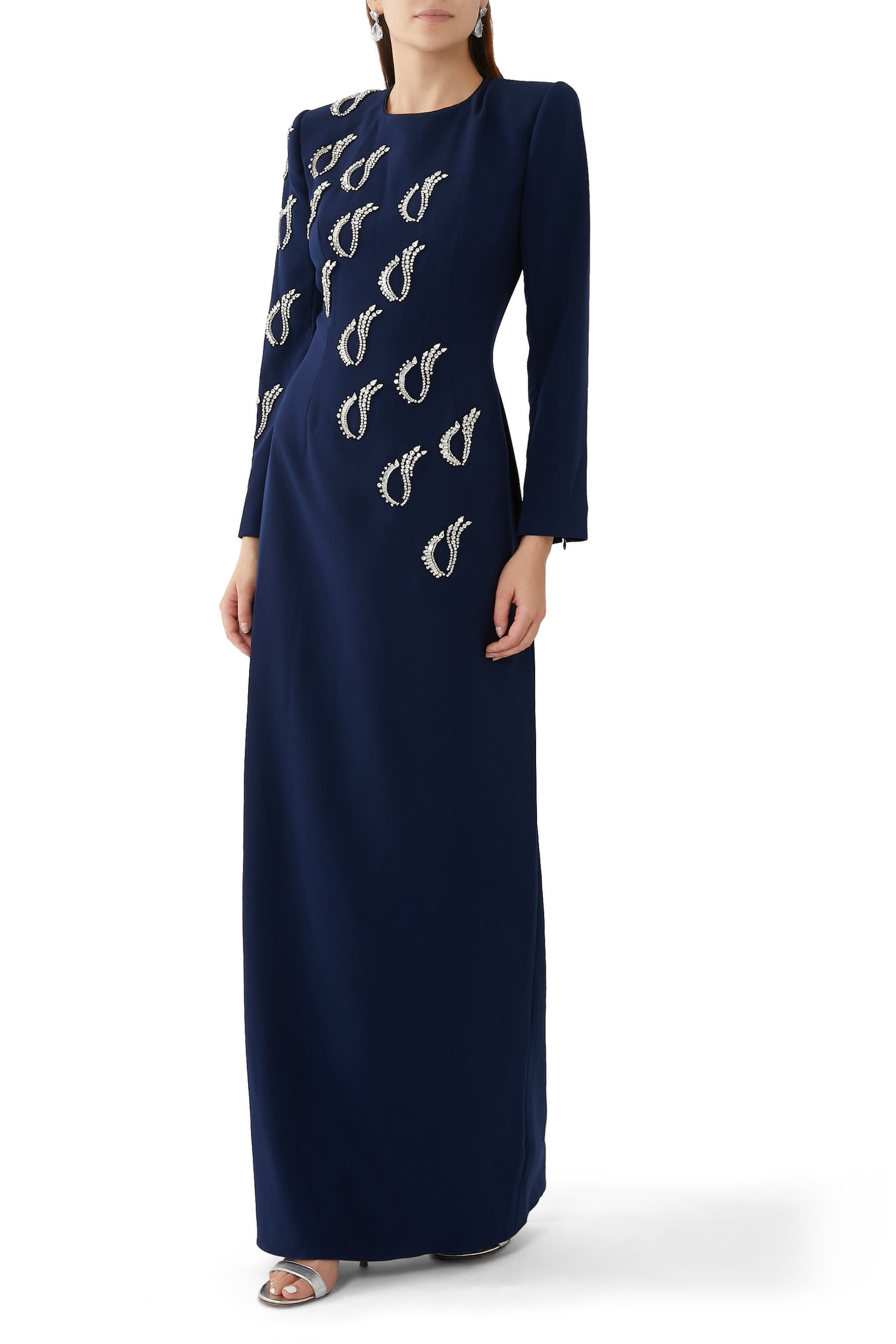 Embellished Long Sleeves Gown