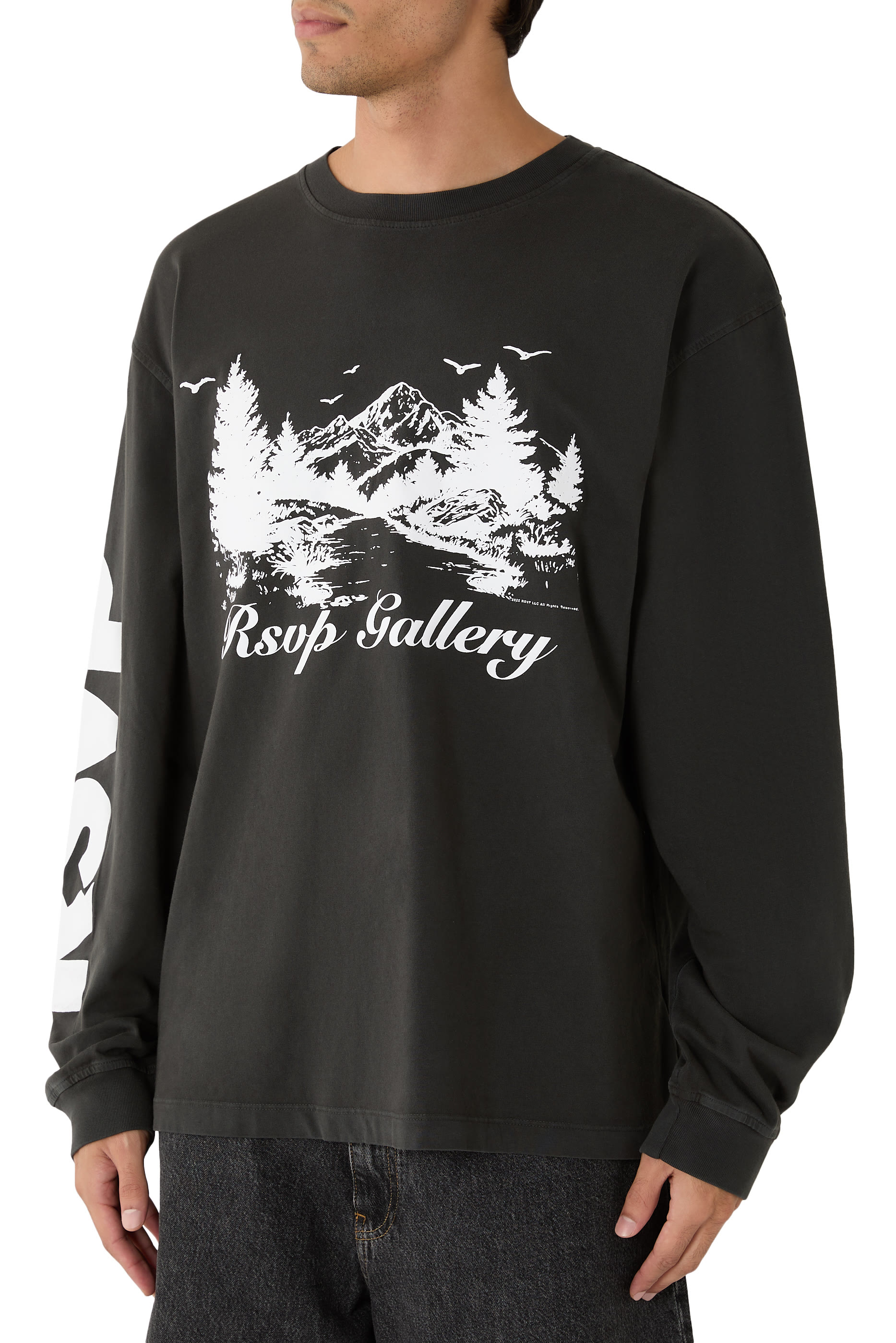 RSVP Gallery Mock Neck Trees T-Shirt