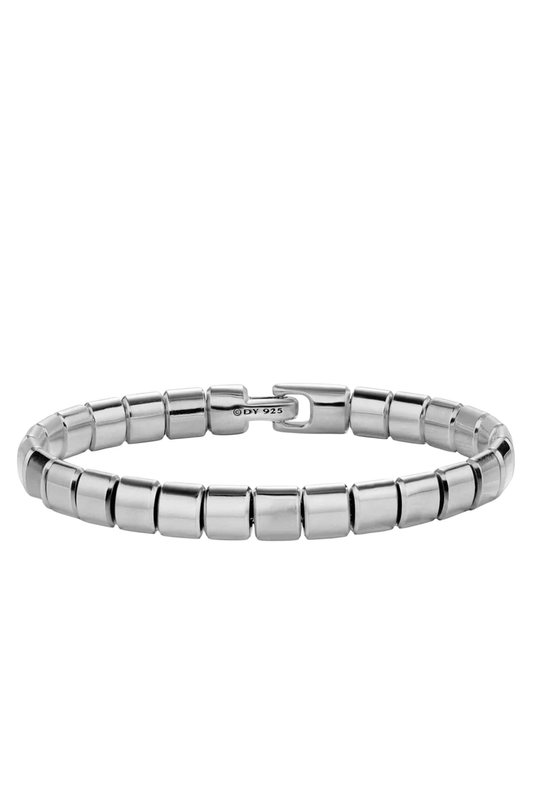 Spiritual Beads Flat Bead Bracelet, Sterling Silver