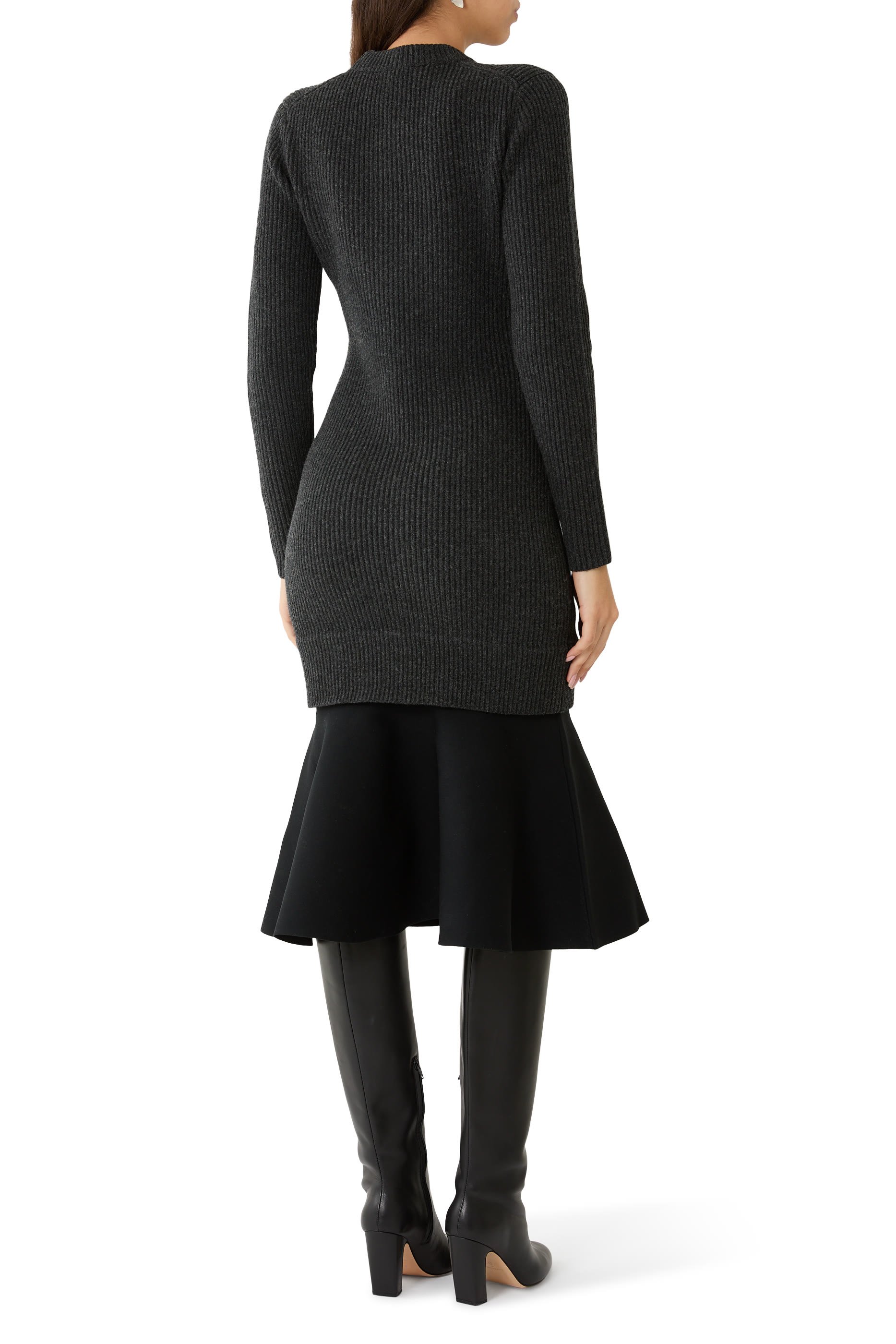 Ribbed Long-Sleeve Dress