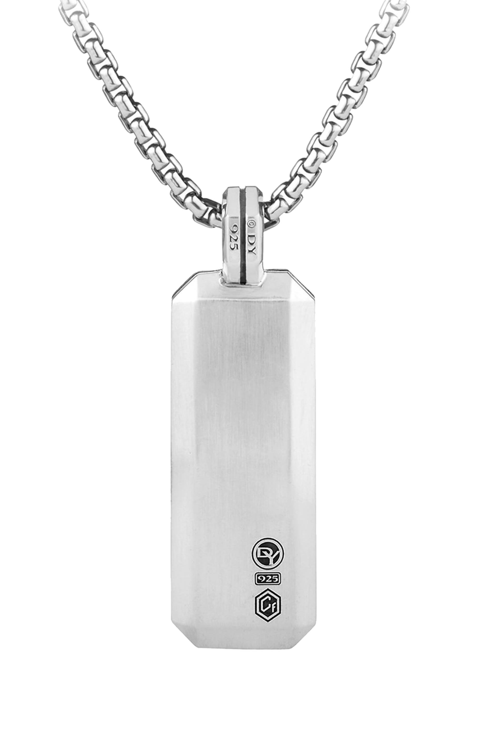 Forged Carbon And Sterling Silver Tag