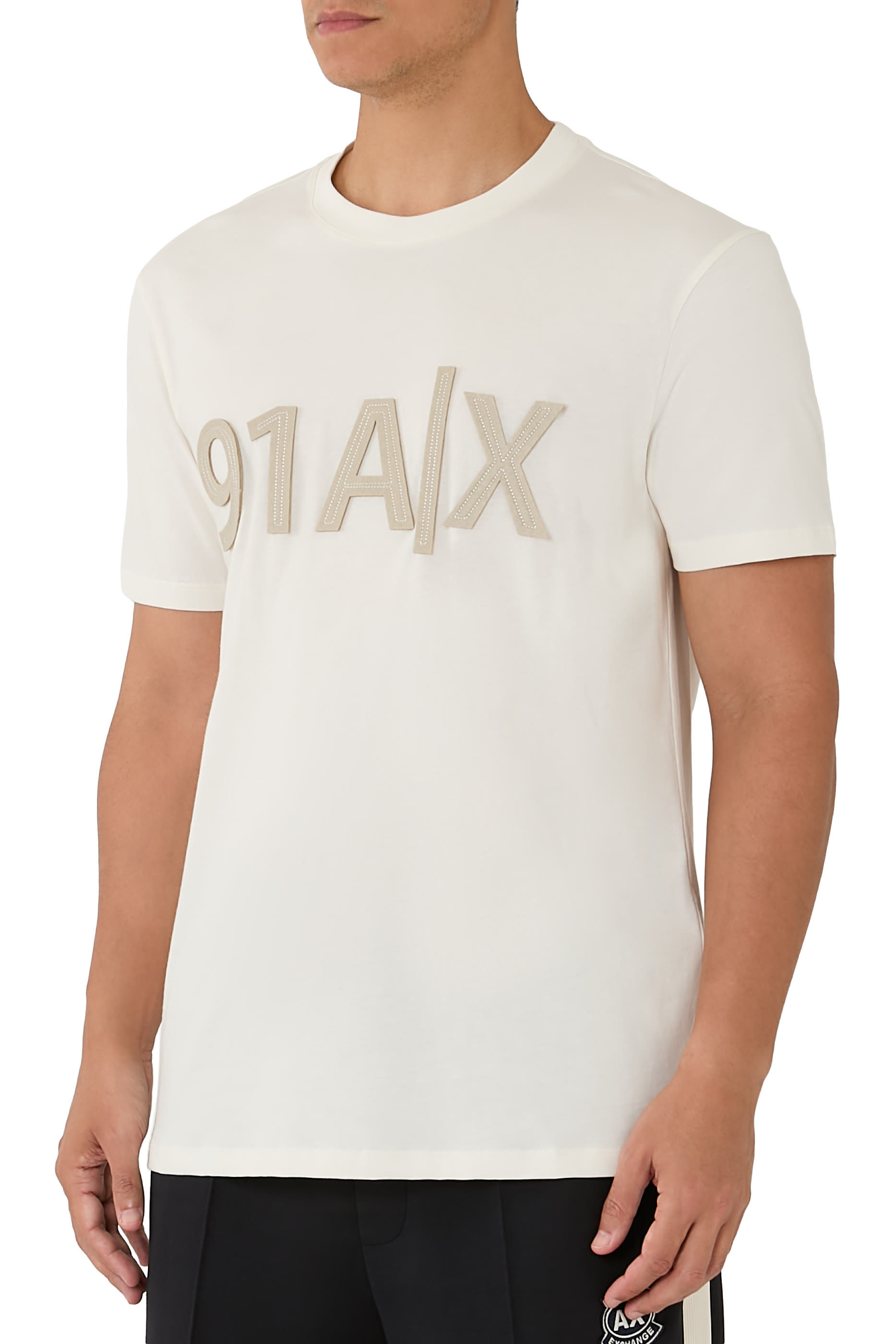 AX Logo Cotton-Jersey T-Shirt