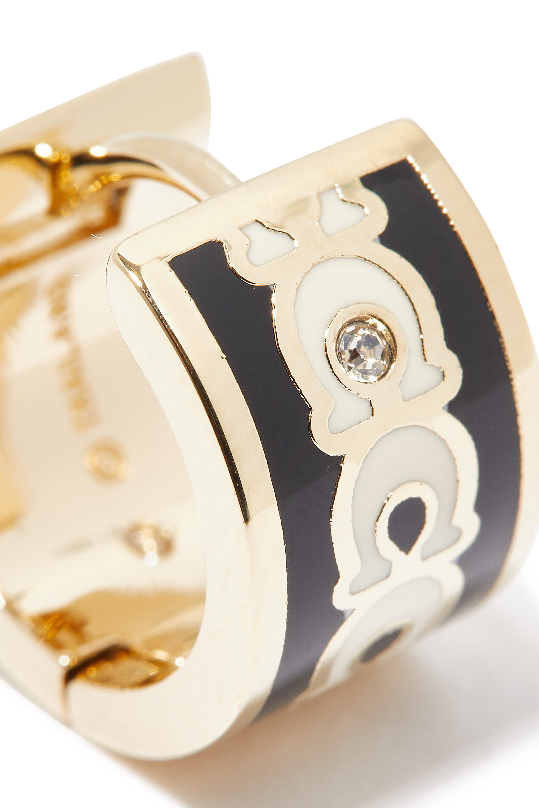 Enamel C Signature Huggie Earrings