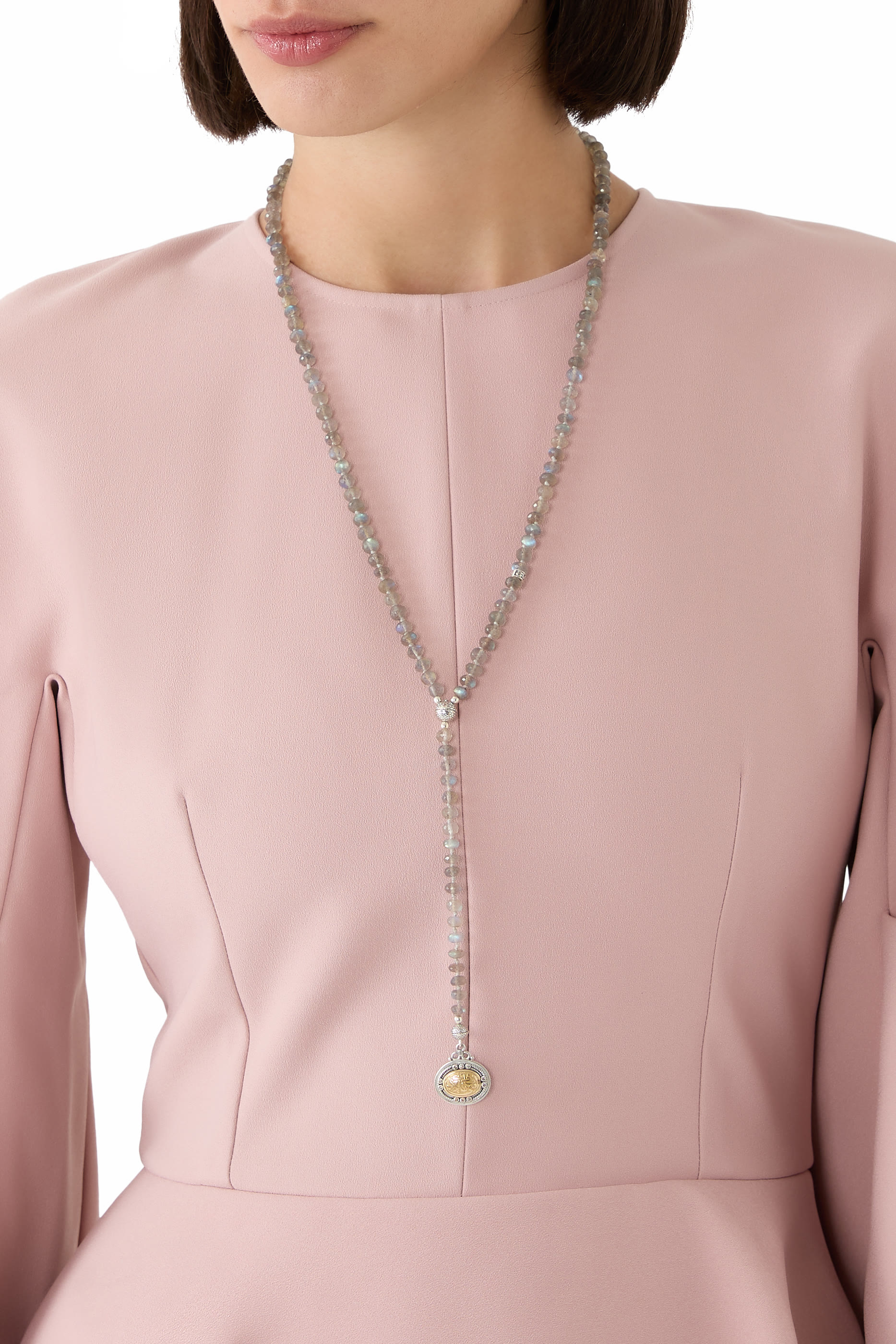 An Ode to Mothers Diamond Beaded Necklace, 18k Yellow Gold, Sterling Silver * Diamond