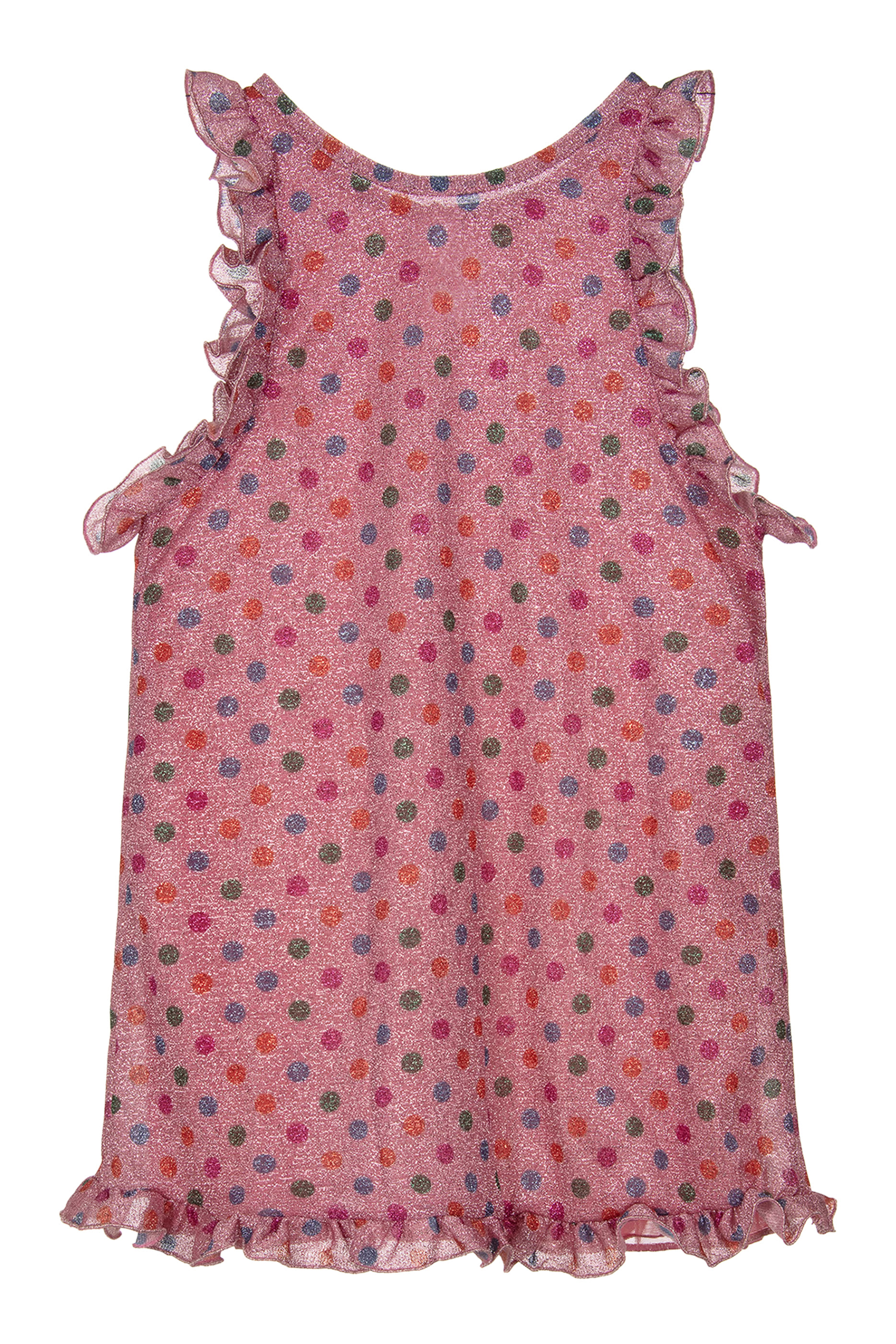 Kids Lumi&eacute;re Rainbow Polka Dot Ruffle Dress