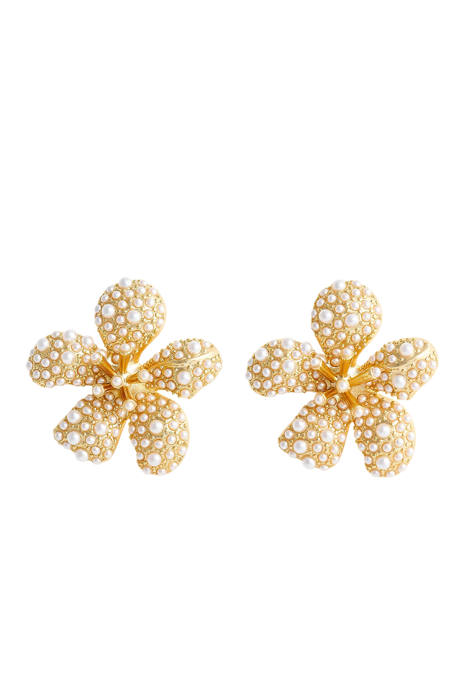 Pearl Encrusted Flower Earrings