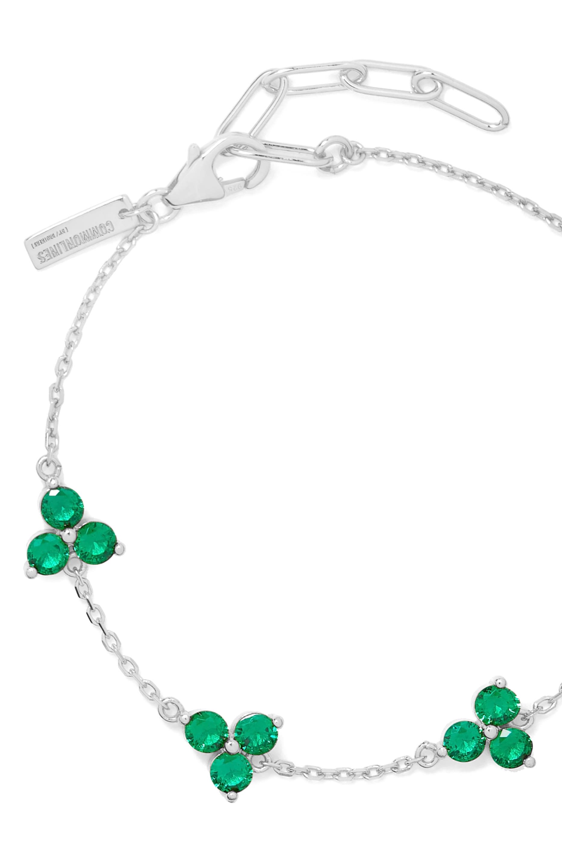  Como Bracelet, Sterling Silver & Emerald Cubic Zirconia