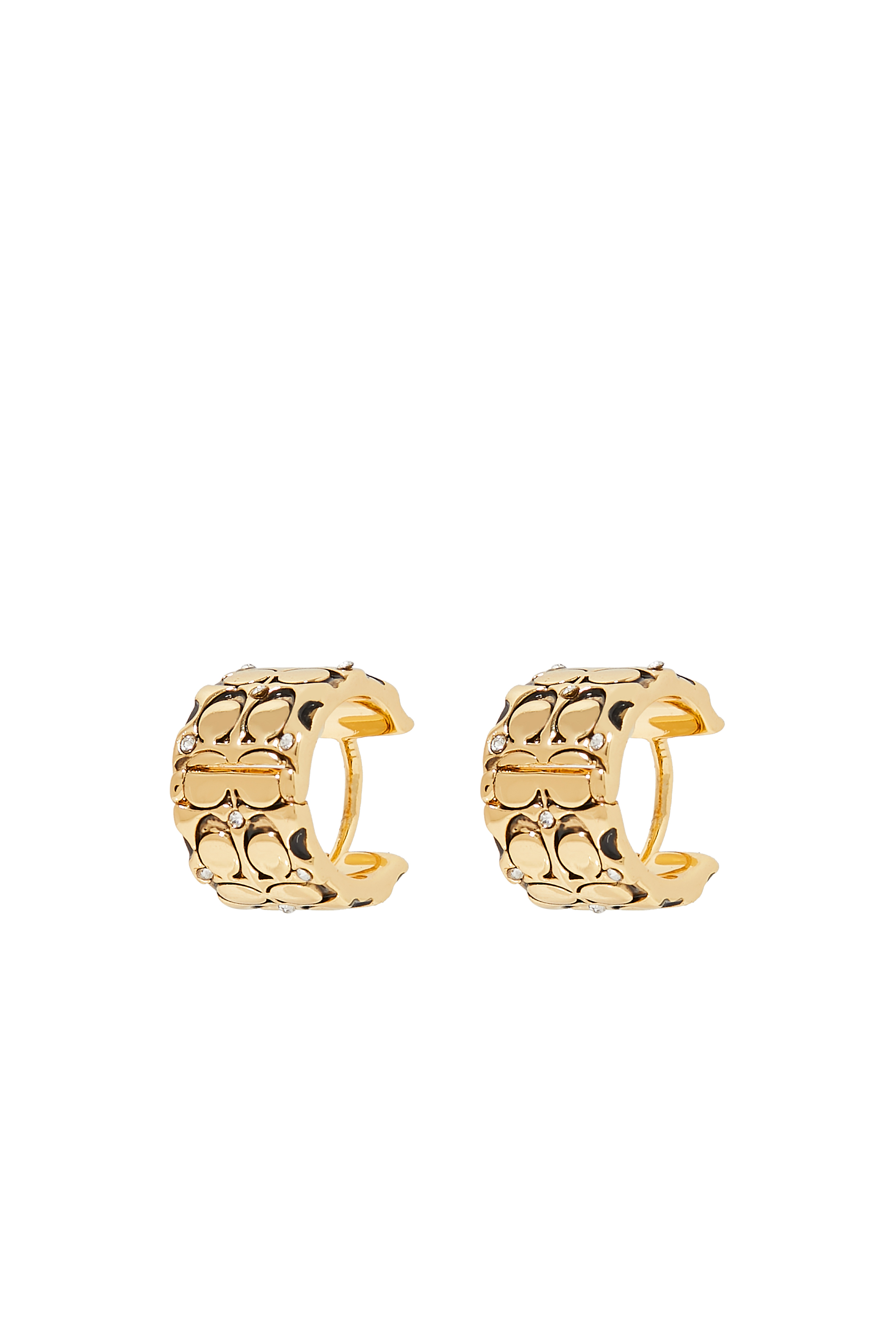 Quilted Signature Huggie Hoop Earrings