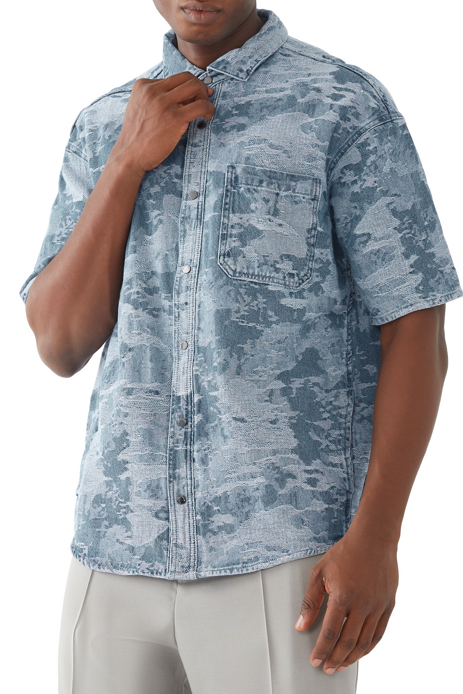 Camouflage Jacquard Denim Shirt