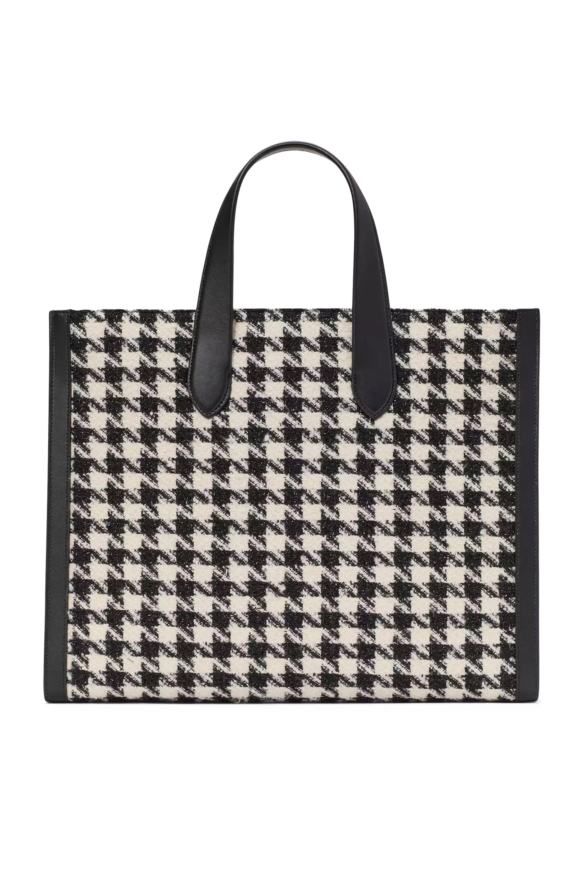 Manhattan Houndstooth Tweed Large Tote Bag