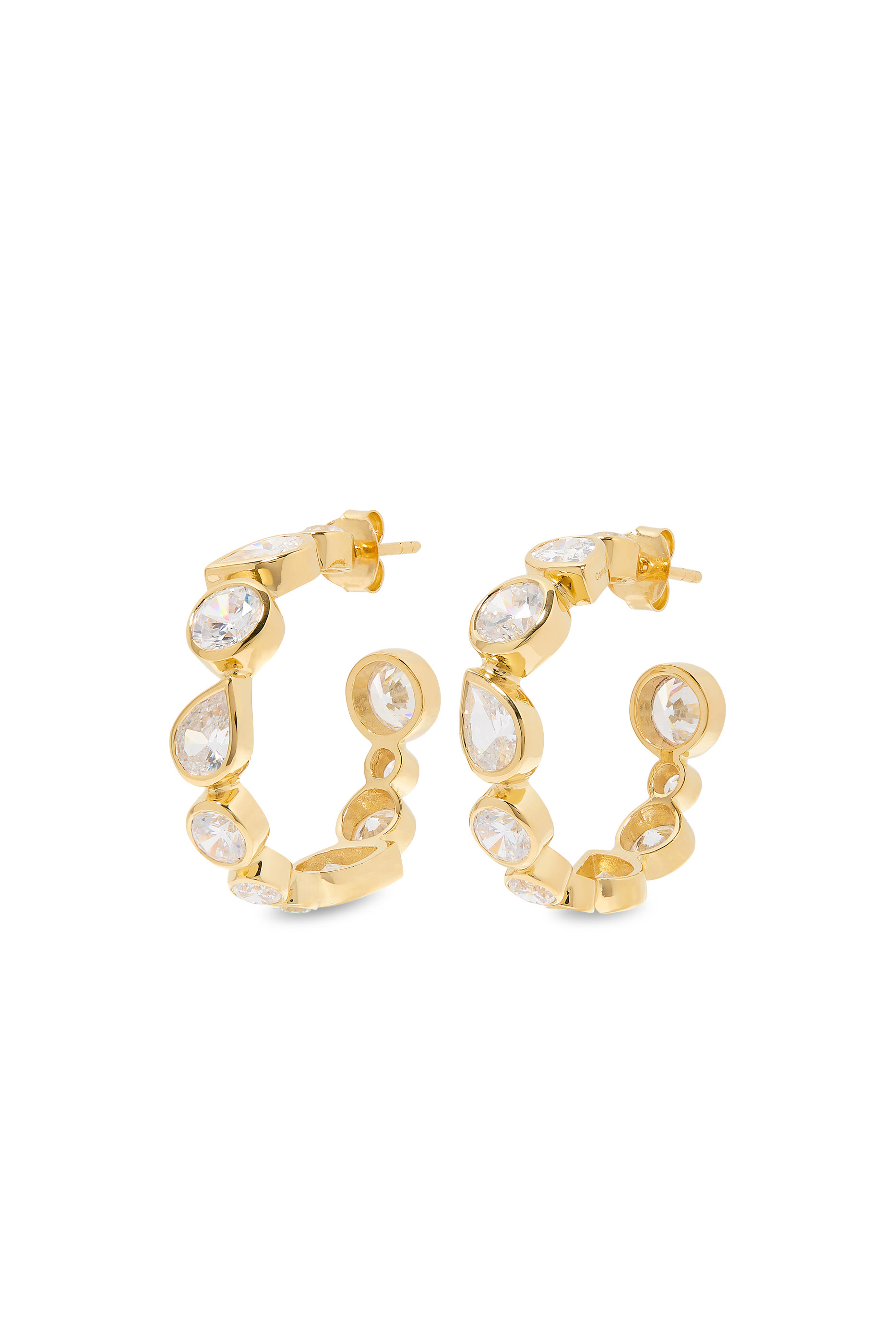 A Few Good Anti-Heroes Earrings,  Recycled Sterling Silver Plated in 18k Yellow Gold Vermeil & Zirconia