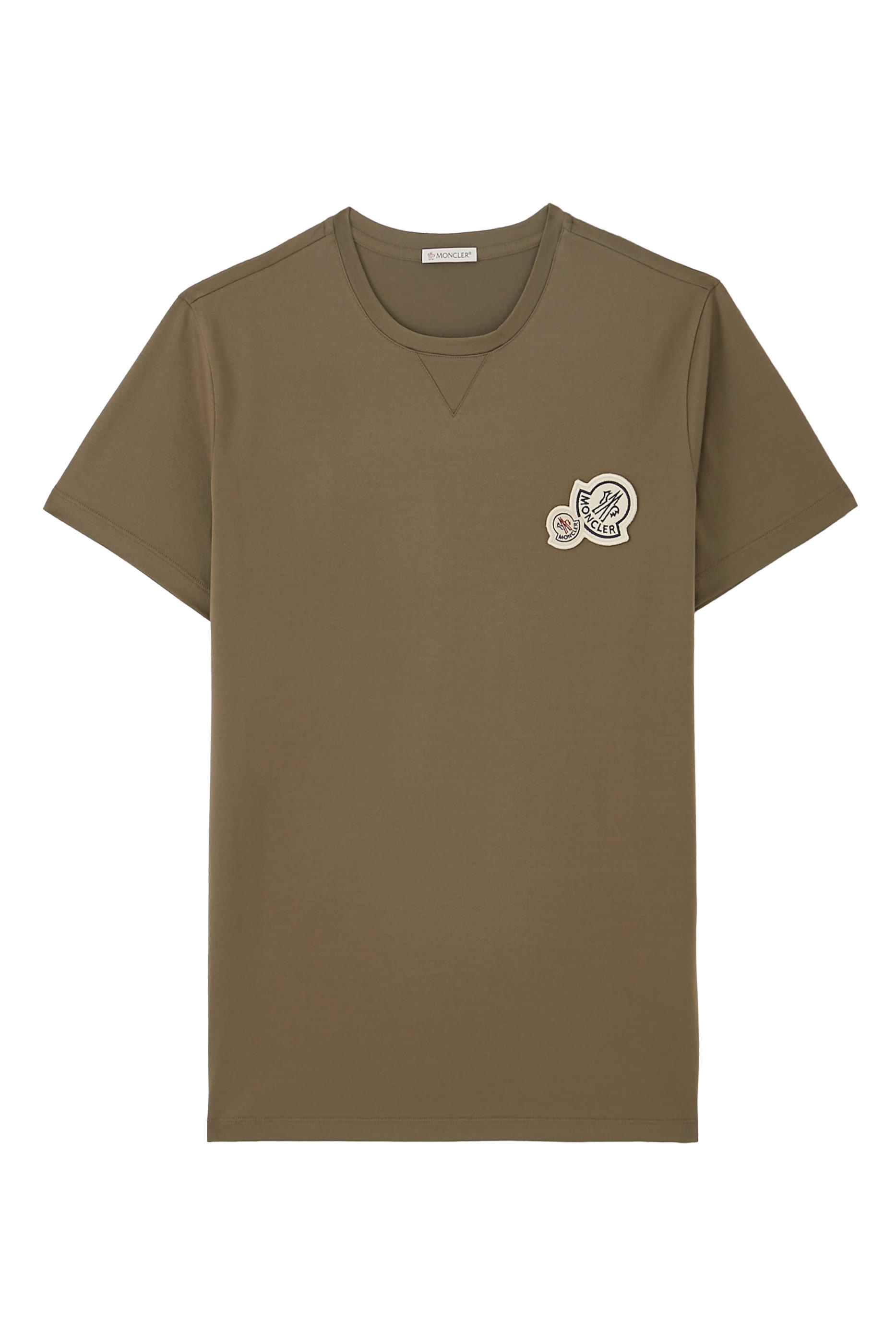 Double Logo Patch Cotton T-Shirt