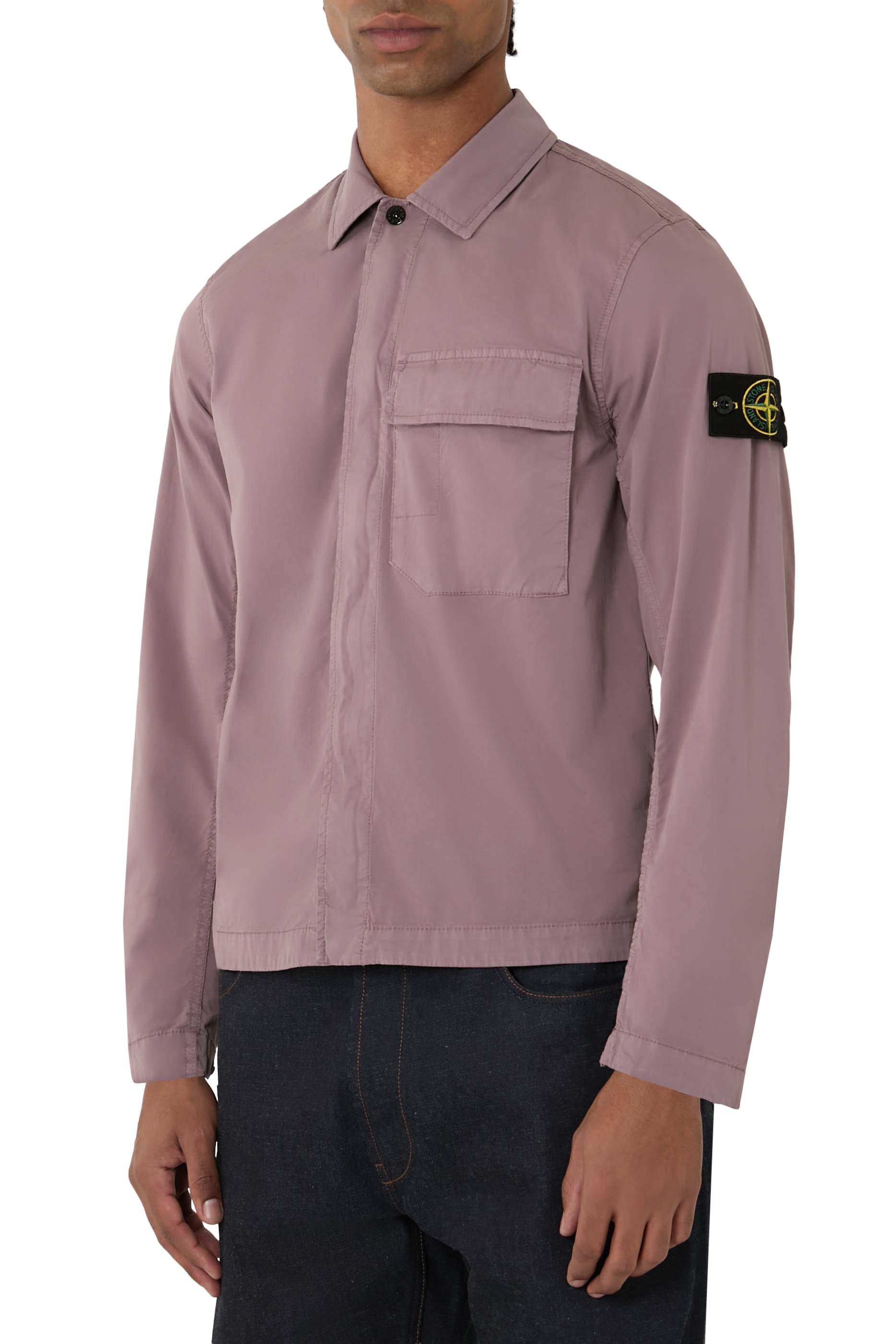 Stretch Organic Cotton Twill Overshirt