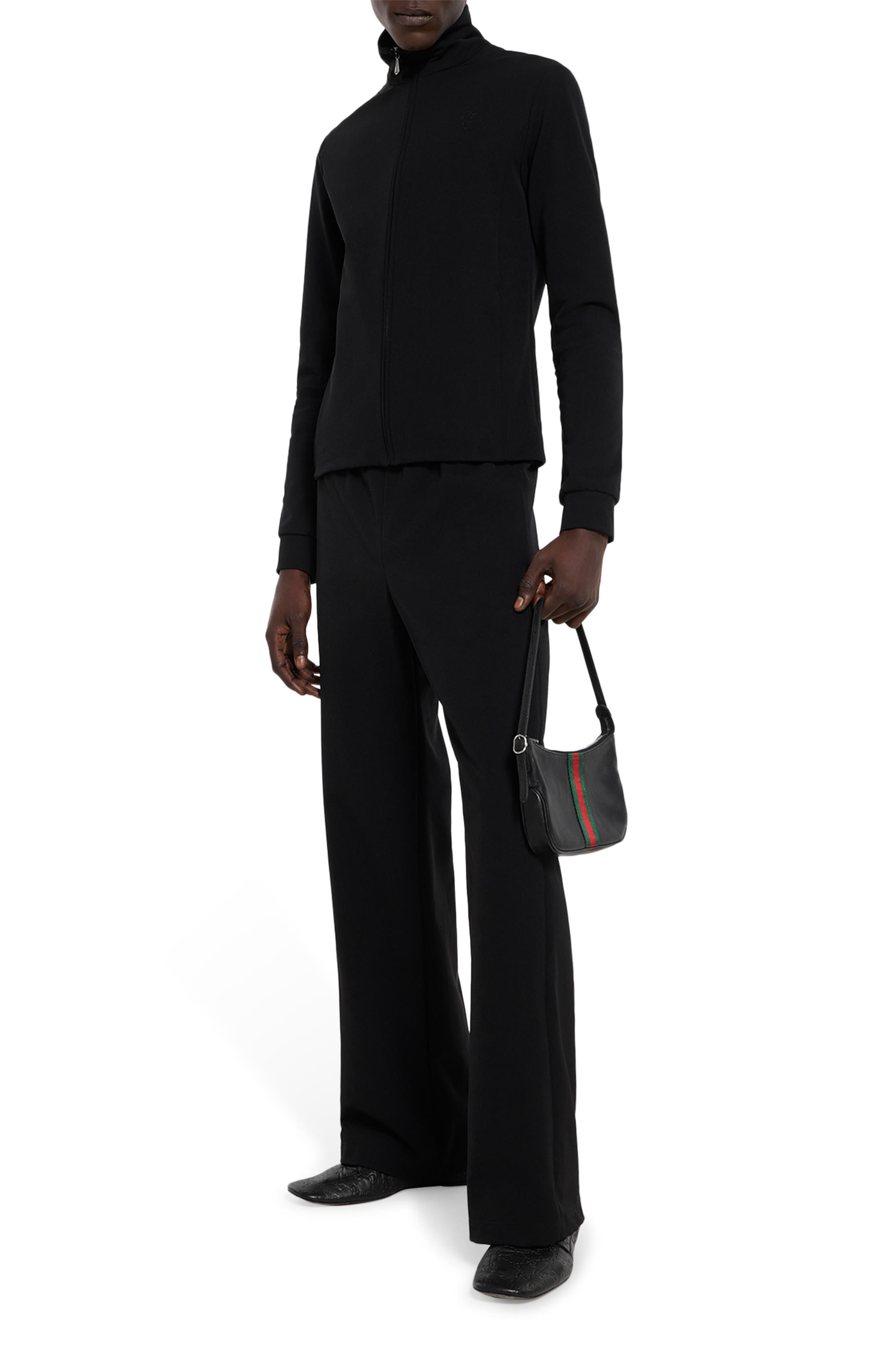 Crest Embroidery Zip Jacket