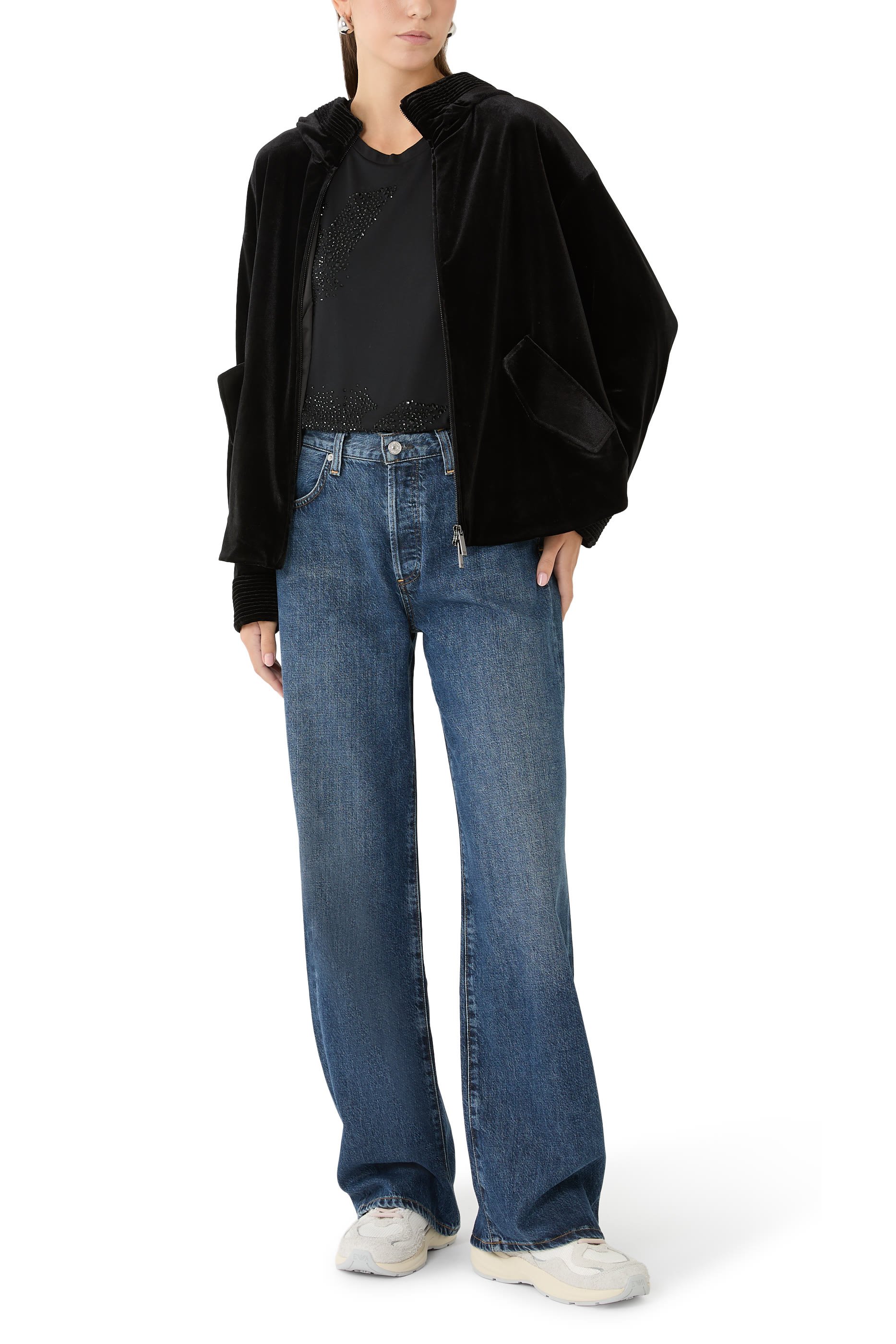 Rhinestone Eagle Logo Jersey T-Shirt