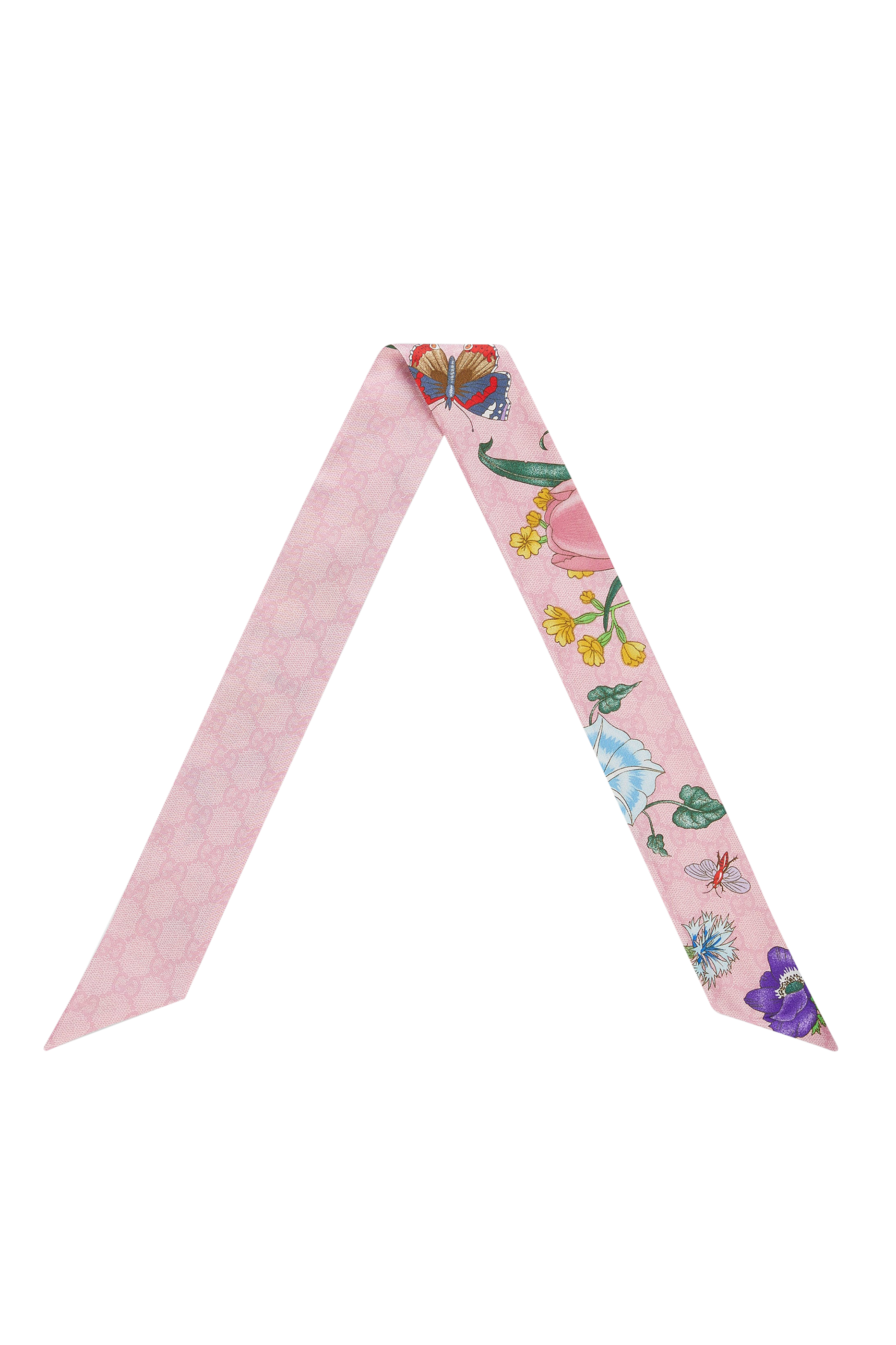 Flora Print Silk Twill Neck Bow