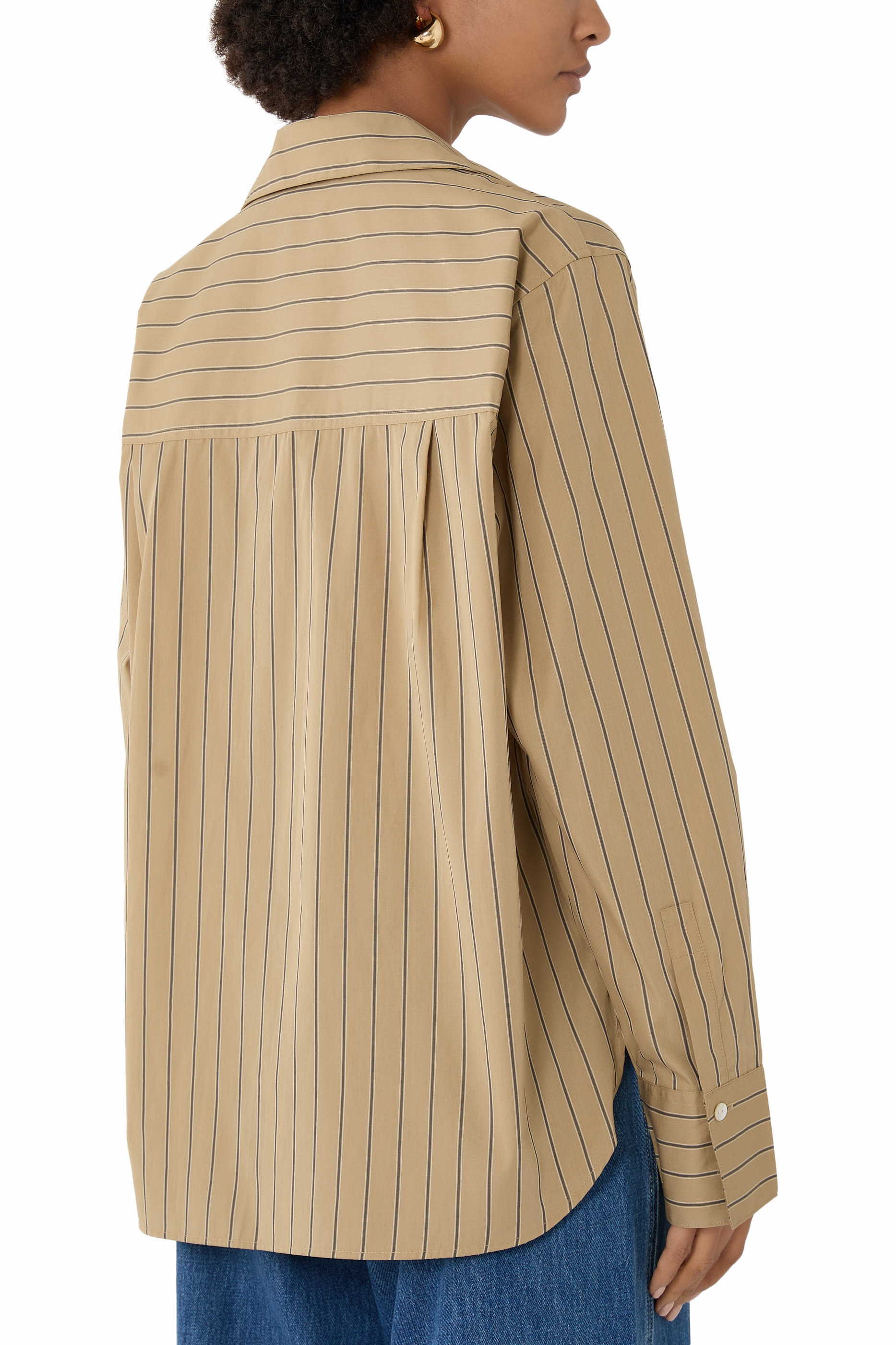 Striped Cotton Relaxed Popover Shirt